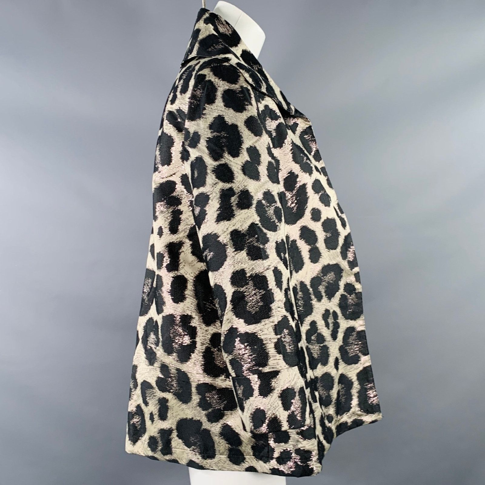 Other M Black Silver Polyester Blend Animal Print Jacket Size M / US 6-8 / IT 42-44 - 2 Thumbnail
