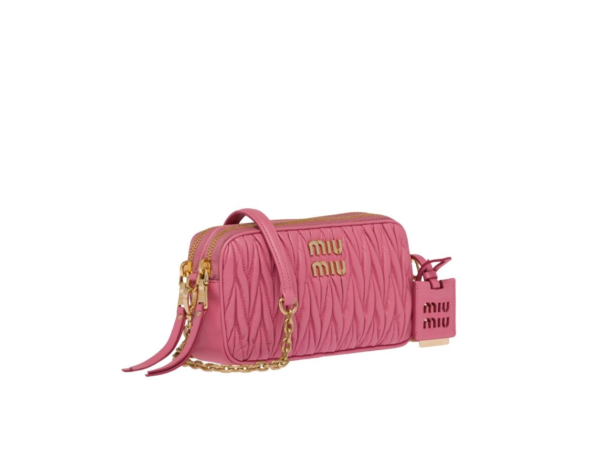 Miu Miu o1B3y1r0426 Size: OS / Matelassé Nappa Mini Bag in Pink Size ONE SIZE - 3 Thumbnail