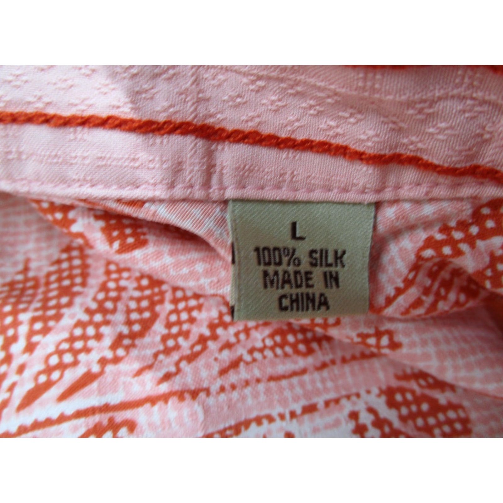 Tommy Bahama Tommy Bahama Shirt Mens L Pink Red Silk Hawaiian Camp Button Up Loop Collar Size US L / EU 52-54 / 3 - 4 Thumbnail
