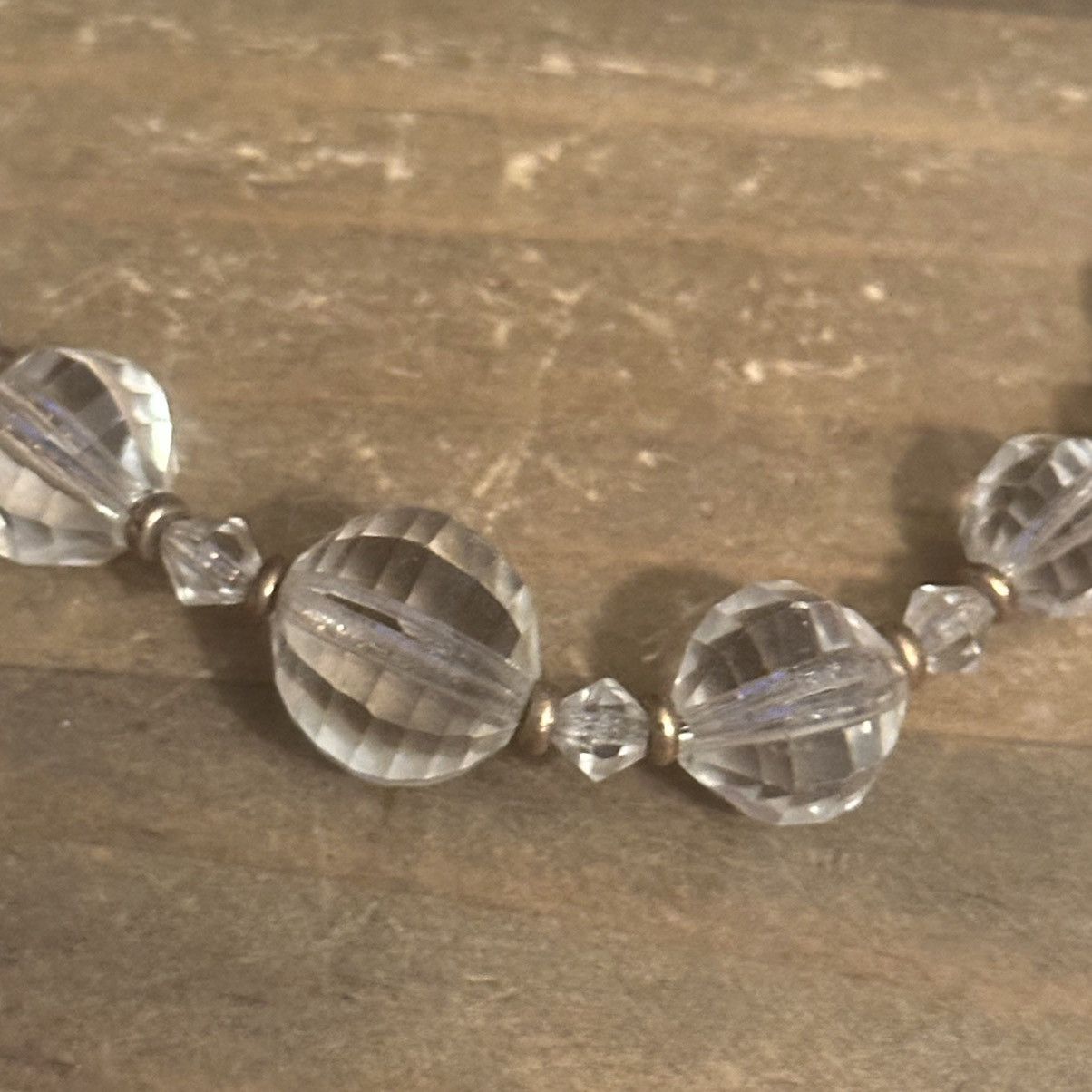 Vintage Vintage faceted clear glass bead necklace Size ONE SIZE - 3 Thumbnail