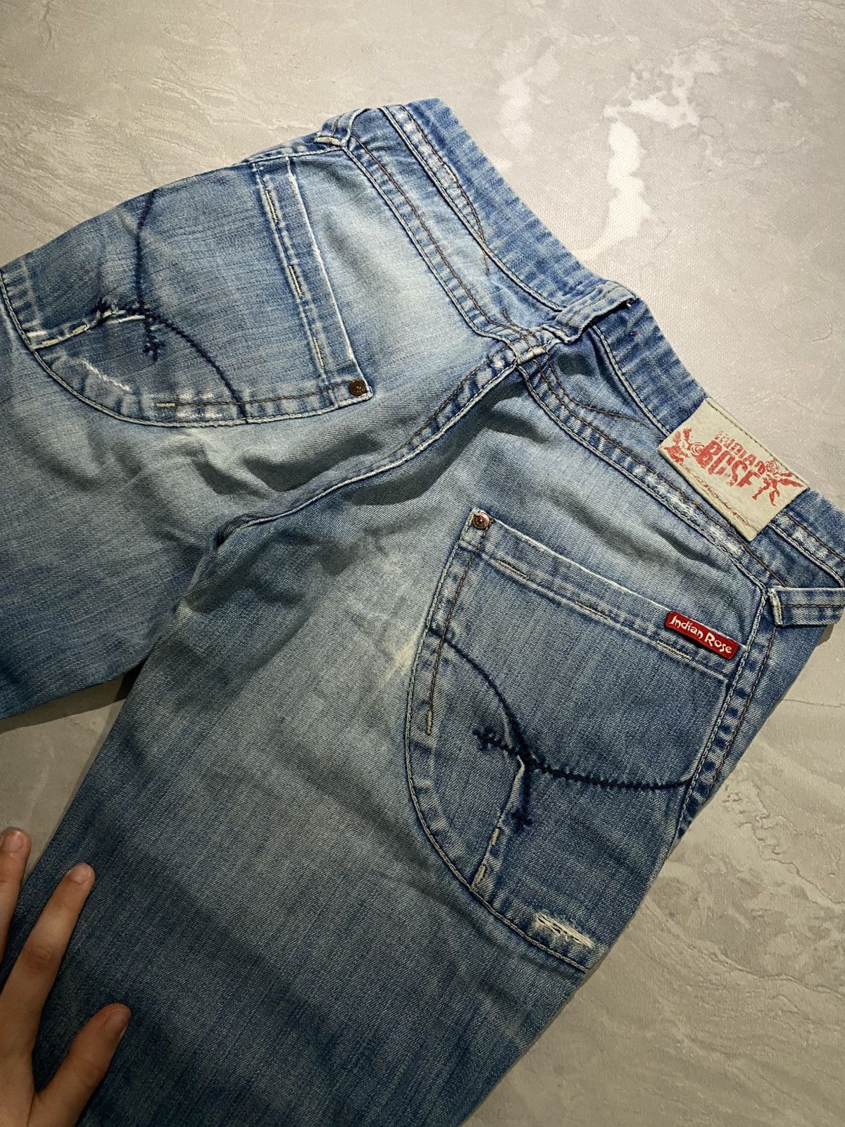 Japanese Brand Washed Archive Flared Jean Distressed Fade Grunge Core Size US 30 / EU 46 - 6 Thumbnail