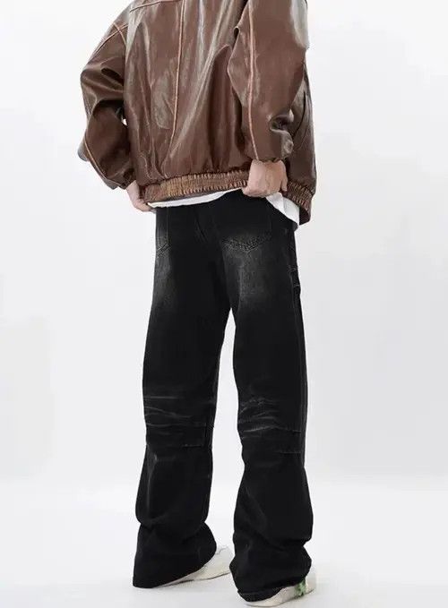 VIBE Vintage black pleated washed deconstructed jeans Size US 32 / EU 48 - 4 Thumbnail