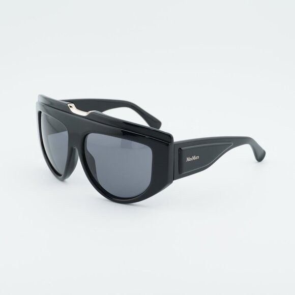 Max Mara Max Mara ORSOLA MM0083 01A Sunglasses Shiny Black Shield Size ONE SIZE - 2 Thumbnail