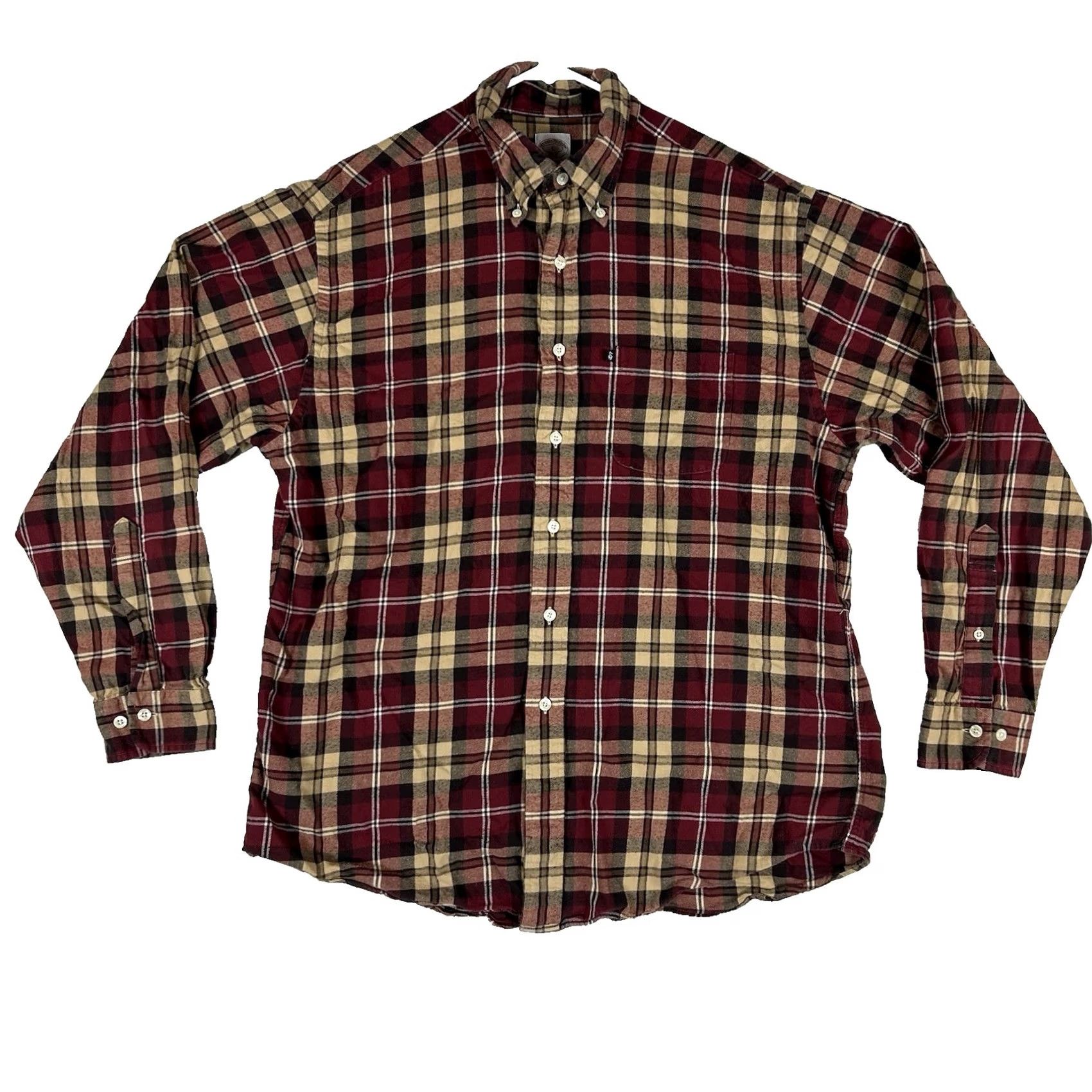 Brooks Brothers Brooks Brothers 346 Button-Up Flannel Shirt Men L Red Plaid Casual Long Sleeve Button-Down Collar Size US L / EU 52-54 / 3 - 2 Thumbnail