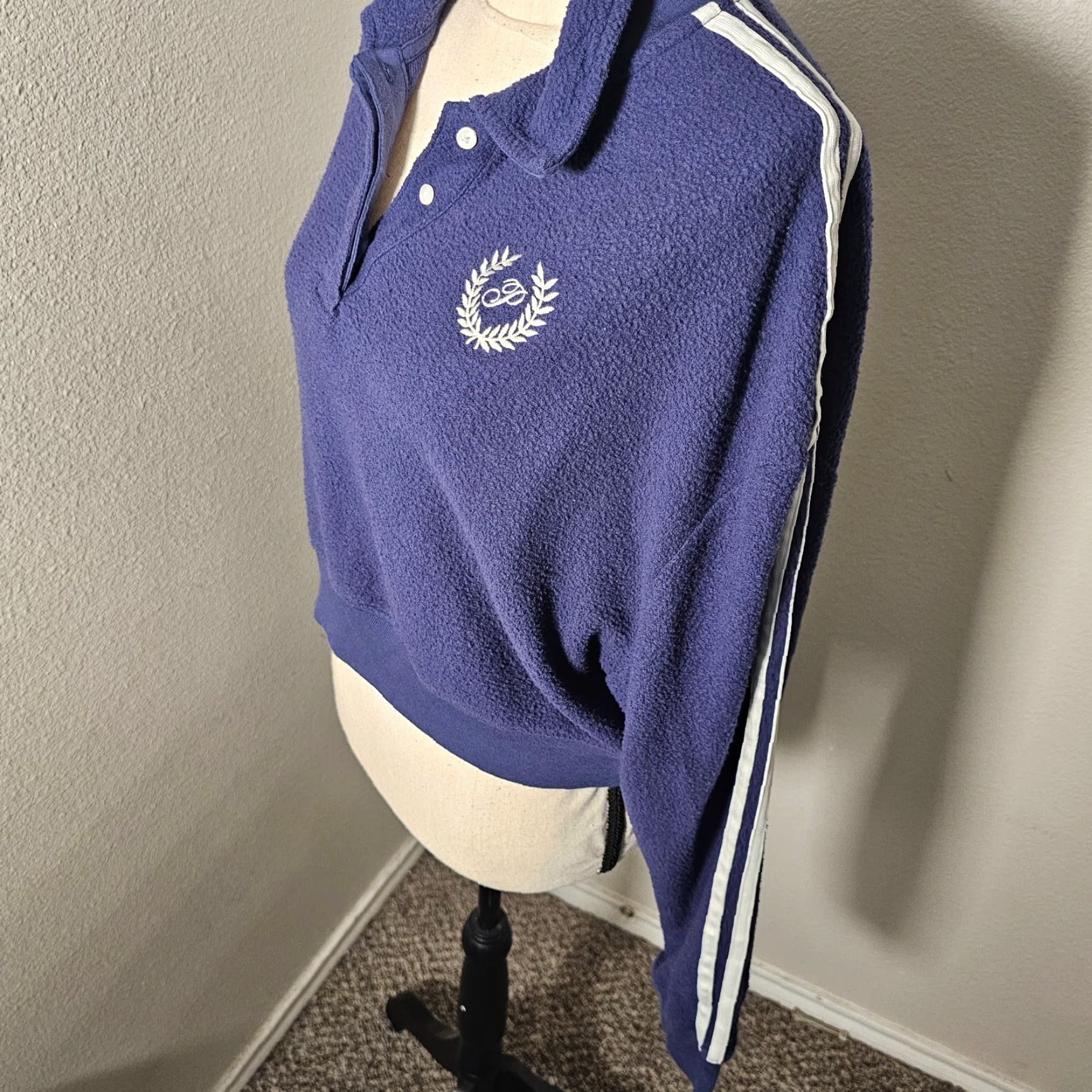 Victoria's Secret VINTAGE Victoria's Secret PINK Sweatshirt Cropped Polo Fleece Purple Size L Women's Size L / US 10 / IT 46 - 2 Thumbnail