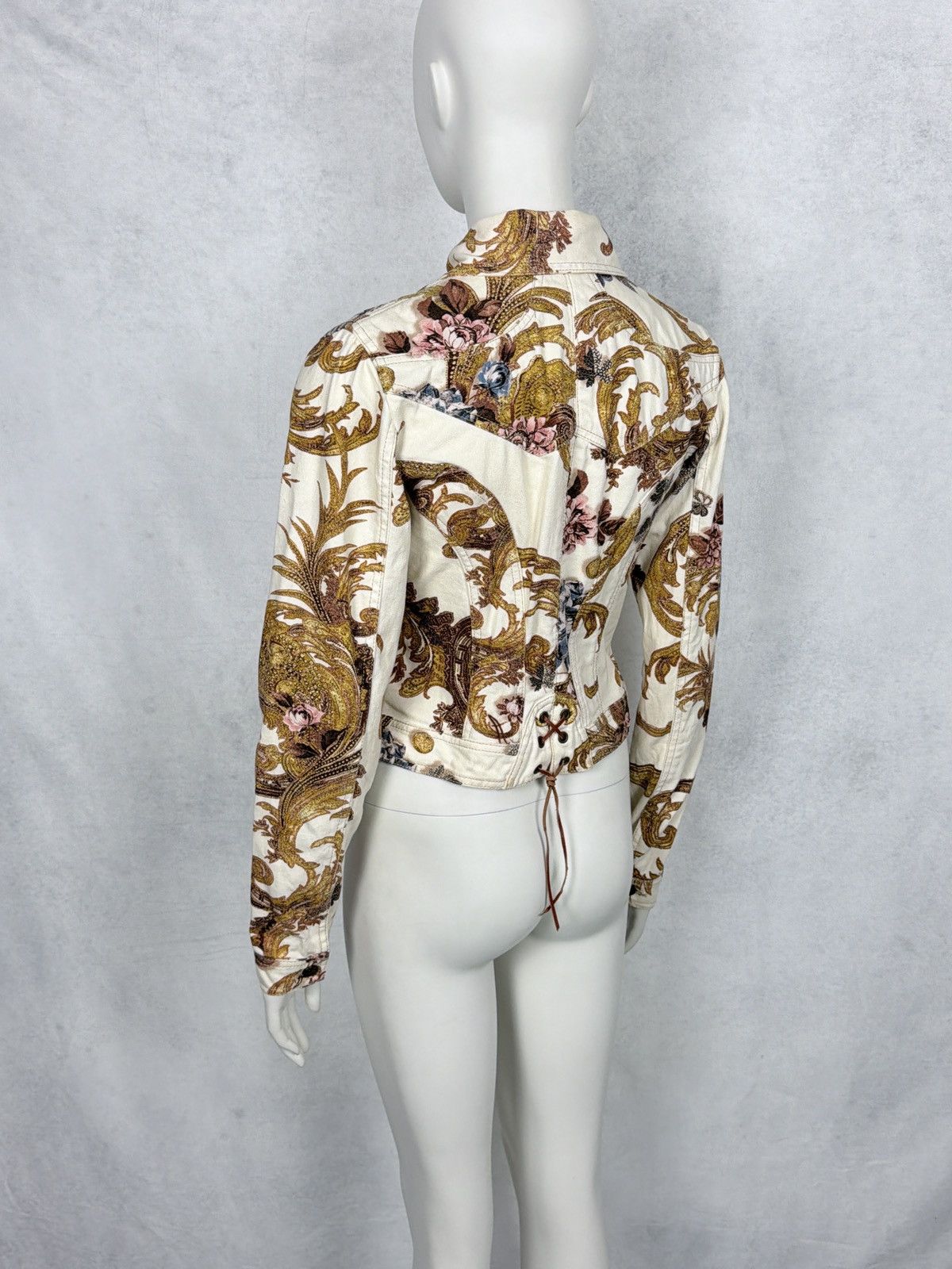 Roberto Cavalli Roberto Cavalli 2000’s Corseted Floral Baroque Denim Jacket Size S / US 4 / IT 40 - 12 Thumbnail