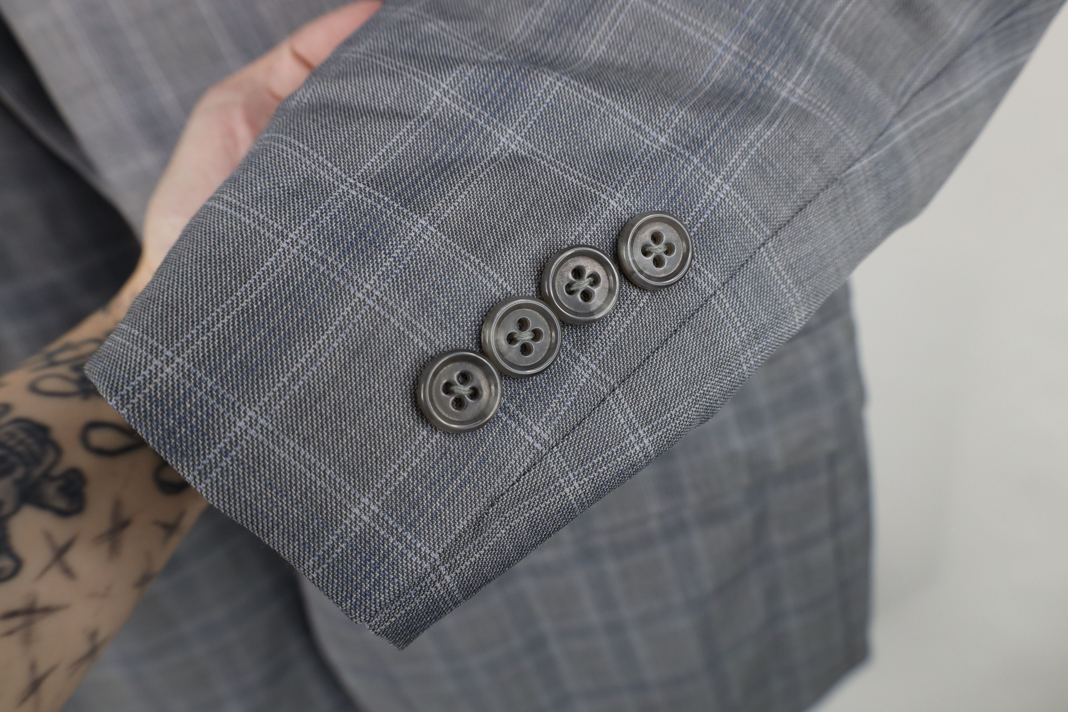 Tallia Tallia Sport Coat Suit Jacket Blazer Wedding Gray Plaid Size US XXL / EU 58 / 5 - 4 Thumbnail