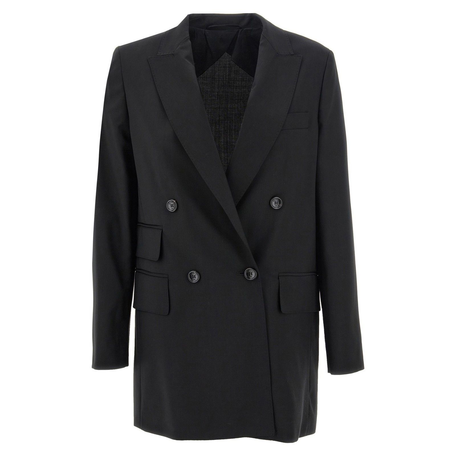Max Mara MAX MARA Nebbie Double Breasted Black Wool Blazer New & Auth Size M / US 6-8 / IT 42-44 - 1 Thumbnail