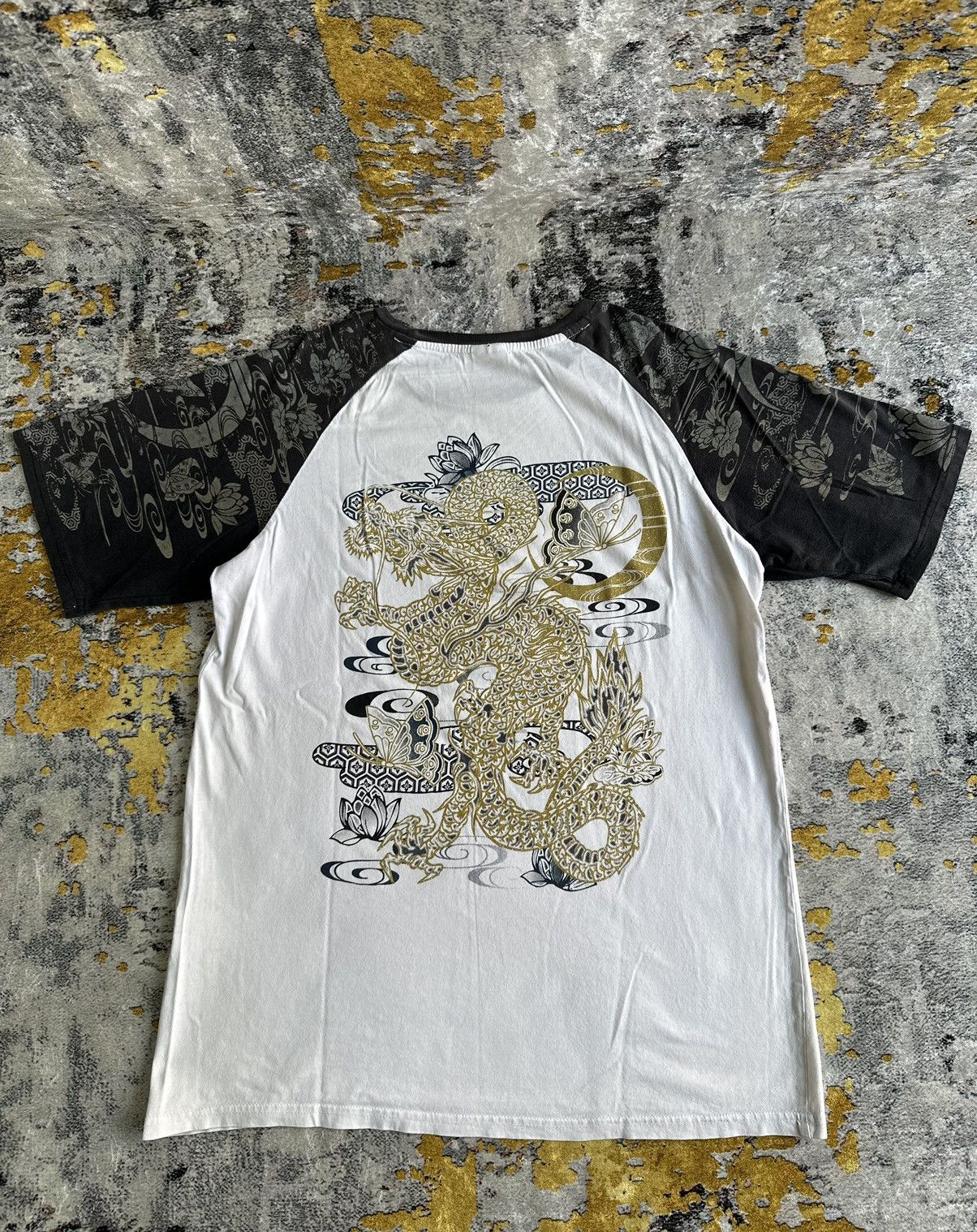 20471120 JAPANESE DRAGON BUTTERFLY OBLO SUKAJAN STYLE Size US L / EU 52-54 / 3 - 2 Thumbnail