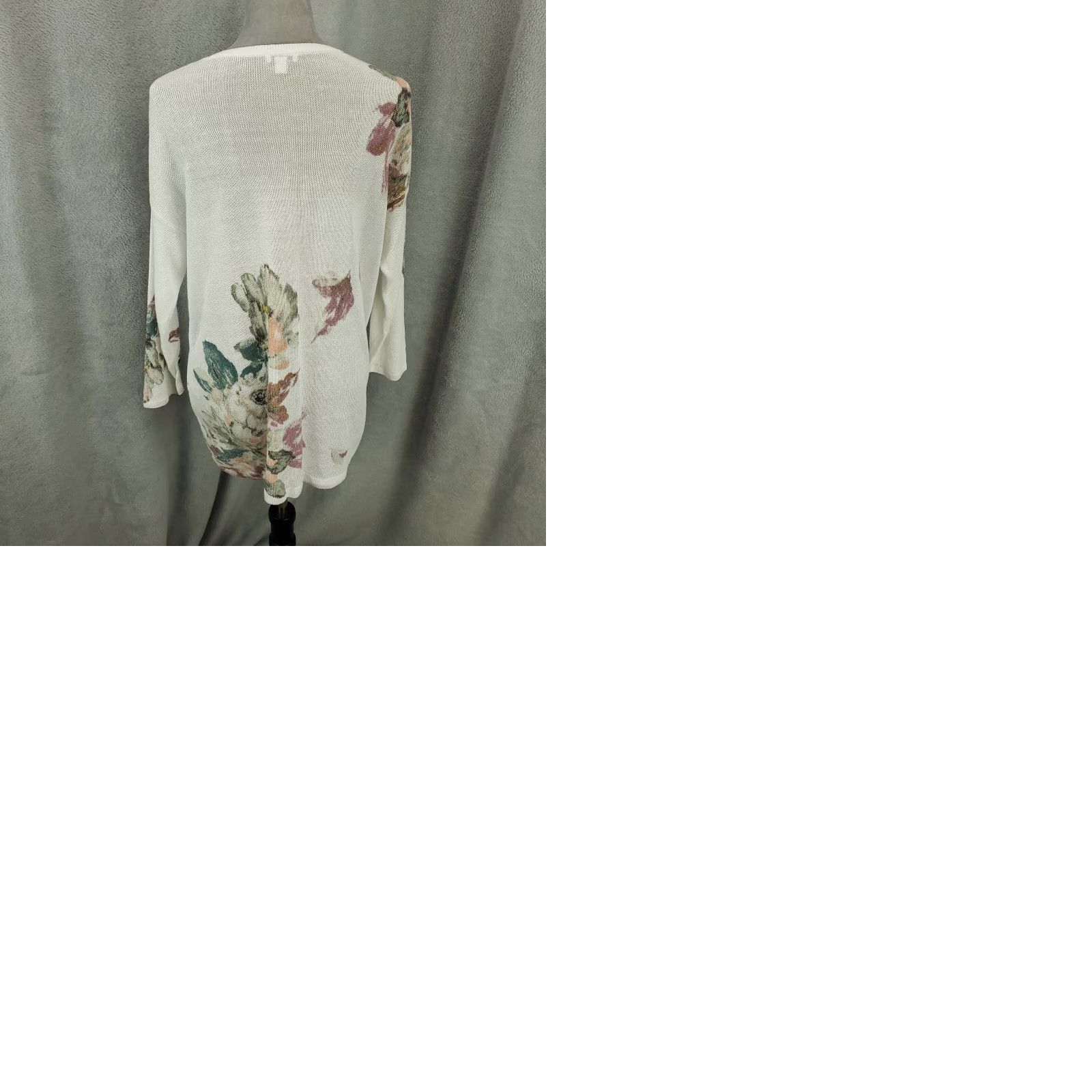 J. Jill J. Jill Linen Top Womens Medium White Floral Knit Sheer Pullover Blouse Tunic Size M / US 6-8 / IT 42-44 - 9 Thumbnail