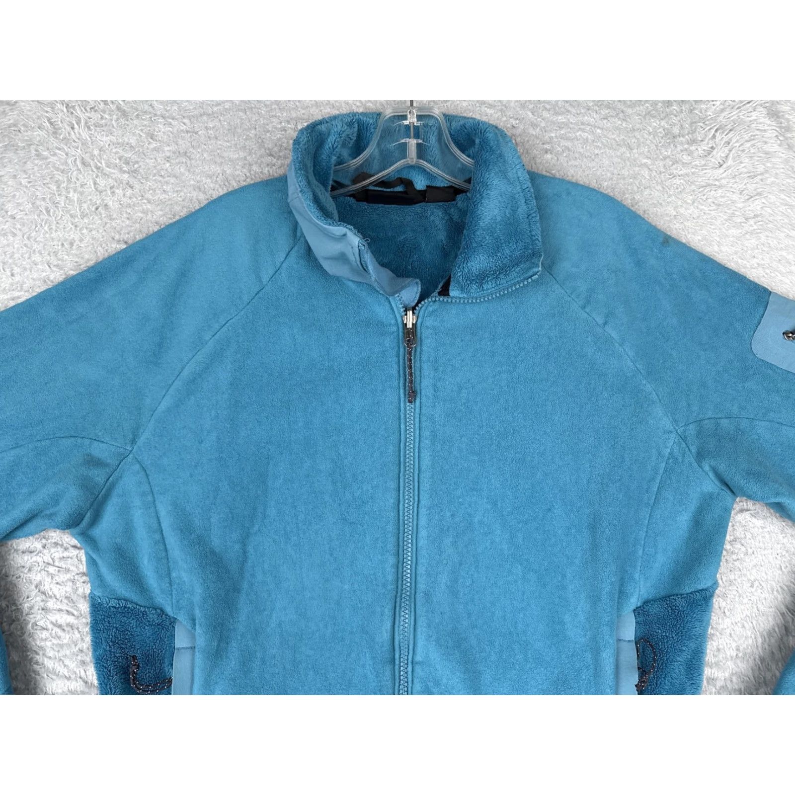 Mountain Hardwear Mountain Hardwear Fleece Jacket Womens Large Blue Full Zip Mock Neck Poly Hiking Size L / US 10 / IT 46 - 6 Thumbnail
