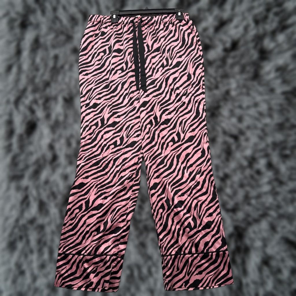 Victoria's Secret VICTORIA'S SECRET Pajama Pants Women L Multicolor Satin Zebra Print Chic Barbiecore Mob Wife Animals Zebra Satin 100% Polyester Size 36" / US 14 / IT 50 - 1 Thumbnail
