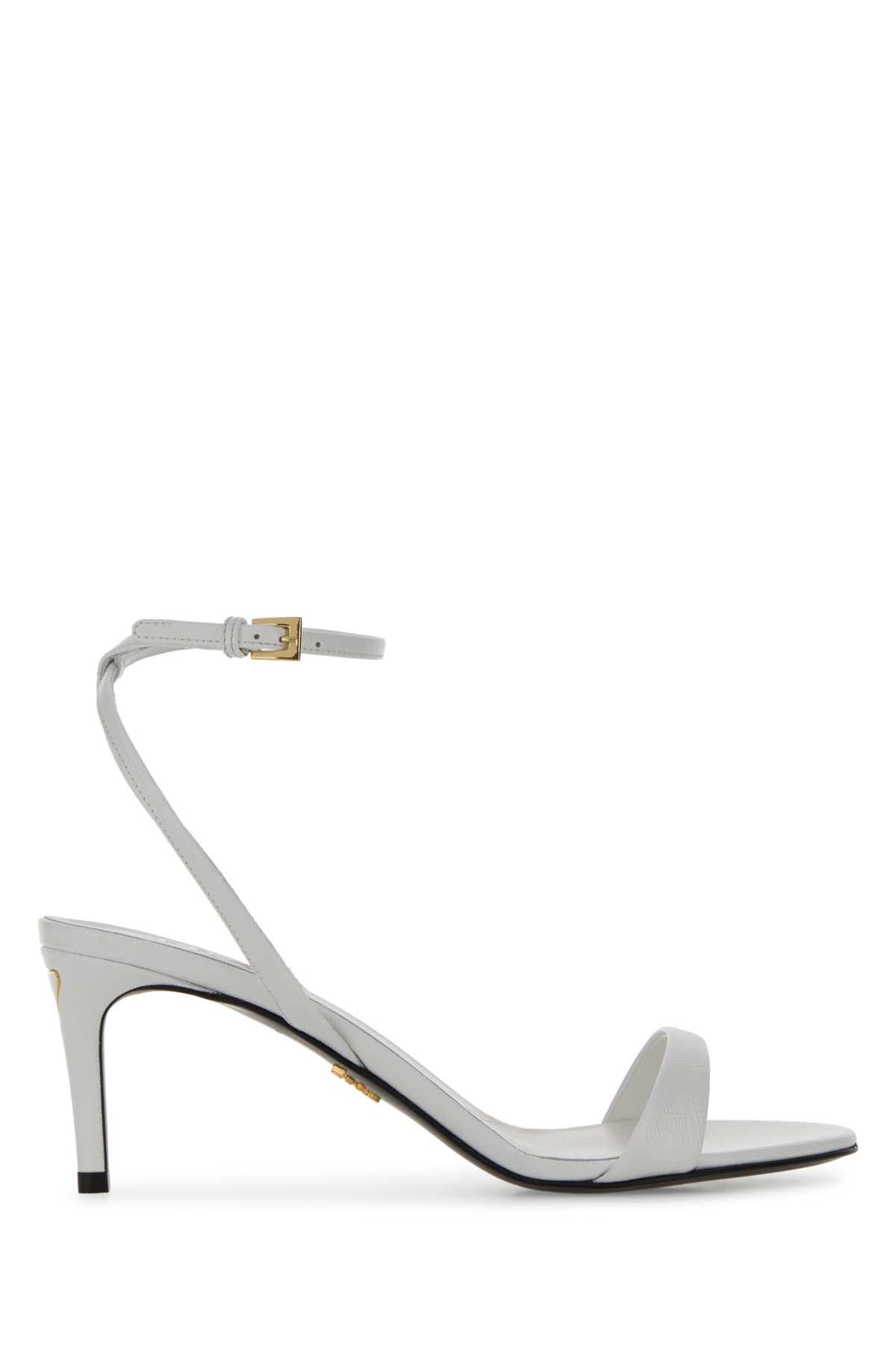 Prada White Leather Sandals Size US 6 / IT 36 - 1 Thumbnail