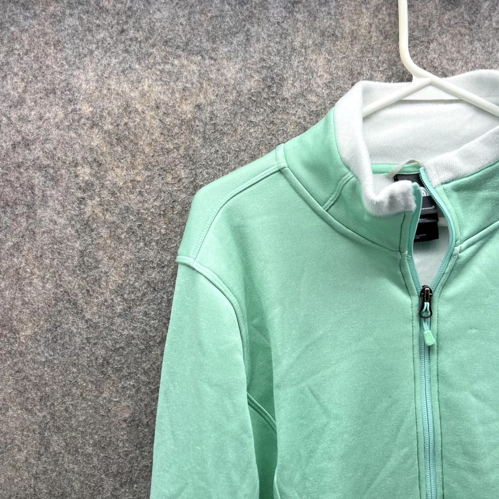 The North Face VINTAGE? No — The North Face Sweater Women XL Teal Full Zip Polyester Fleece Logo All Seasons Winter Fall Spring Casual Womens Regular Size XL / US 12-14 / IT 48-50 - 3 Thumbnail