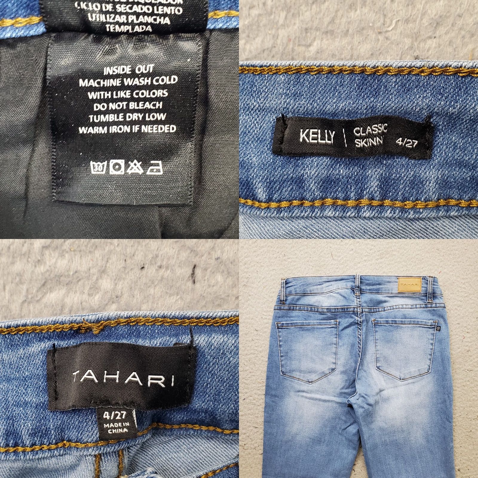 Vintage Tahari Womens Jeans Tahari Kelly Jeans Womens 4 Blue Denim Faded Streetwear Classic Skinny Leg 4 Womens Size 4 Blue Denim Jeans Mens Womens Boys Girls Size 27" / US 4 / IT 40 - 8 Thumbnail