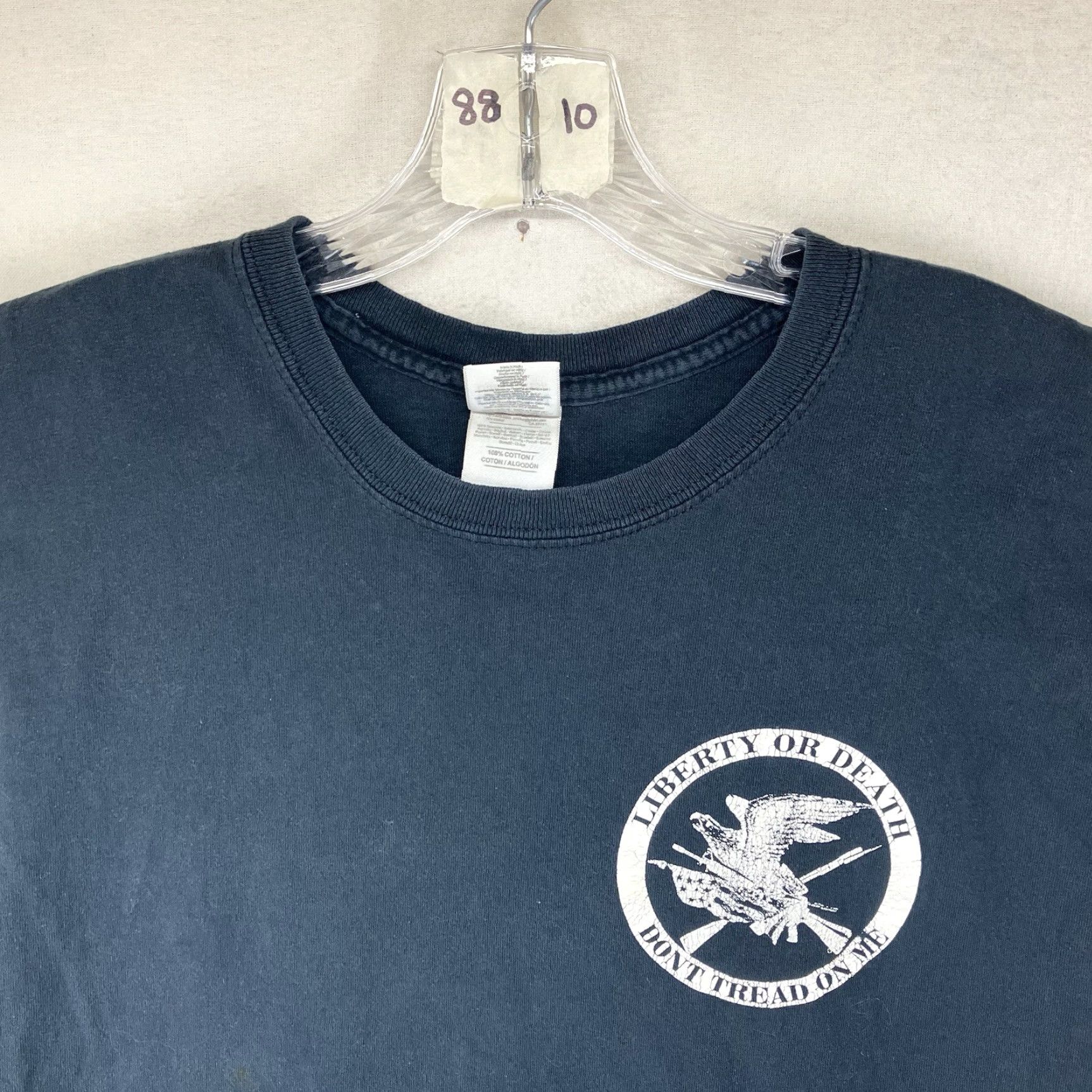 Gildan VINTAGE Gildan Men's T-Shirt 2XL Sleeveless Cotton Black Patriotic USA Military Biker Army Size US XXL / EU 58 / 5 - 5 Thumbnail