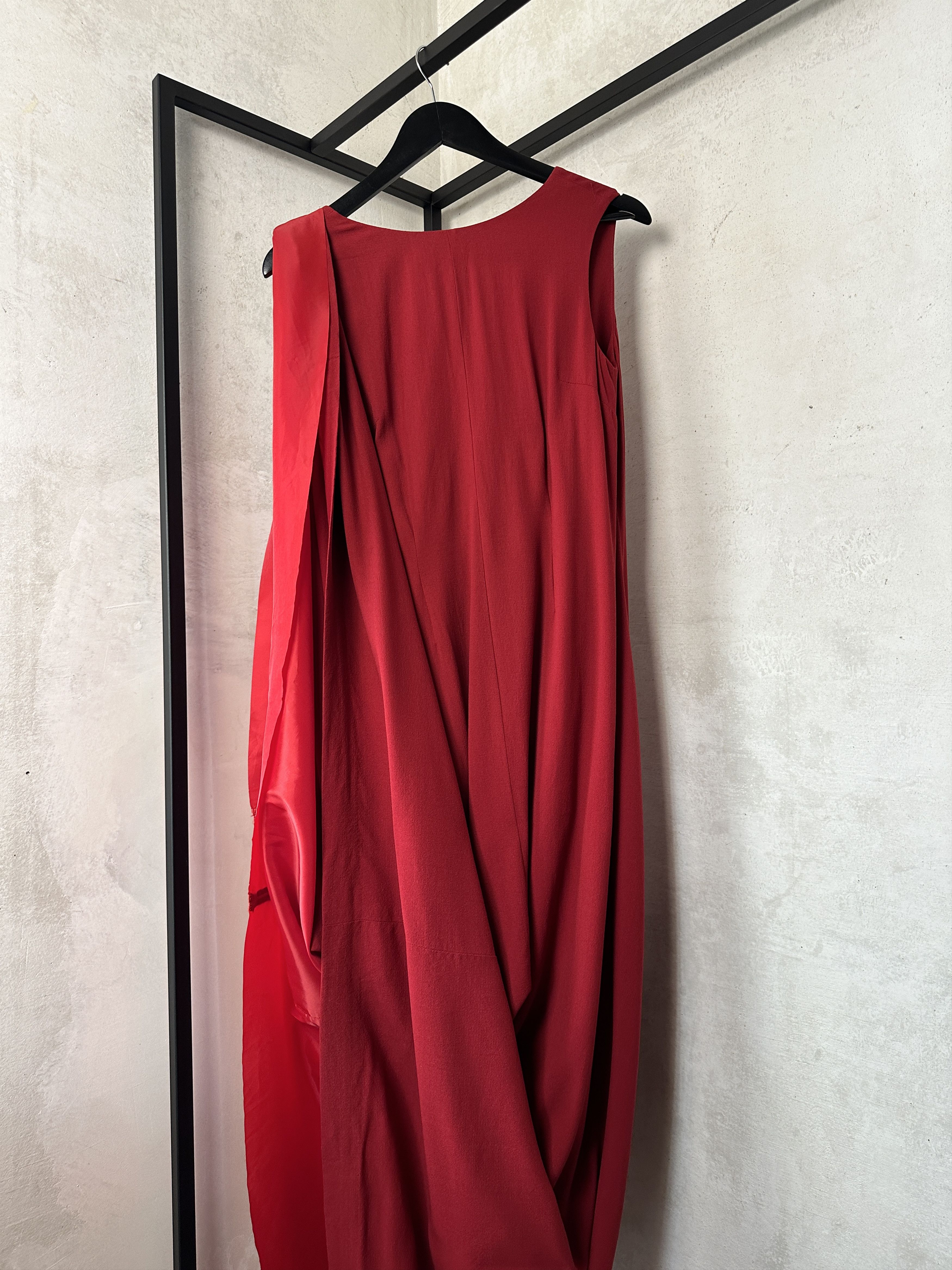 H&M × Maison Margiela Maison Martin Margiela x H&M Red Draped Asymmetrical Dress Size XS / US 0-2 / IT 36-38 - 6 Thumbnail
