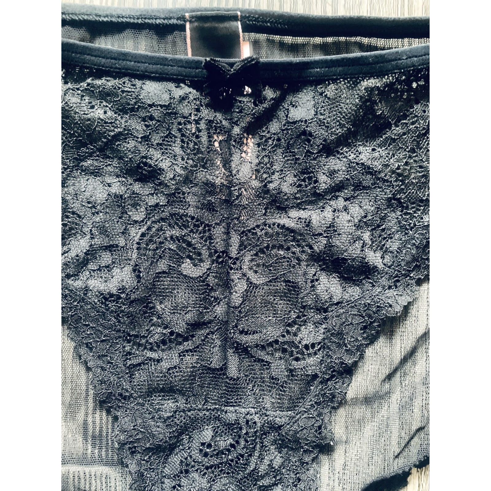 Victoria's Secret VINTAGE Victoria's Secret DREAM ANGELS Panties Large Black Hipkini Lace Women Size 36" / US 14 / IT 50 - 2 Thumbnail