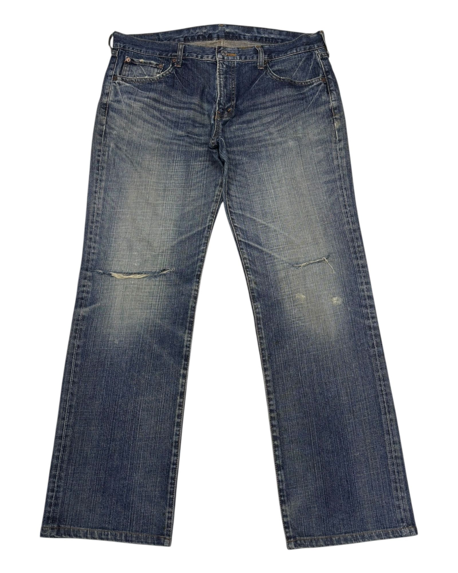 Vintage CrackWash Bobson Baggy Jeans Distressed Denim