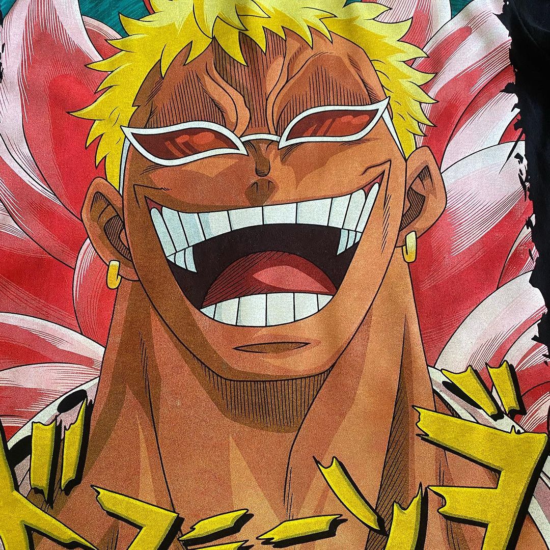 Anime × Japanese Brand One Piece 'SHICHIBUKAI' - DONQUIXOTE DOFLAMINGO Tee Size US XL / EU 56 / 4 - 4 Thumbnail