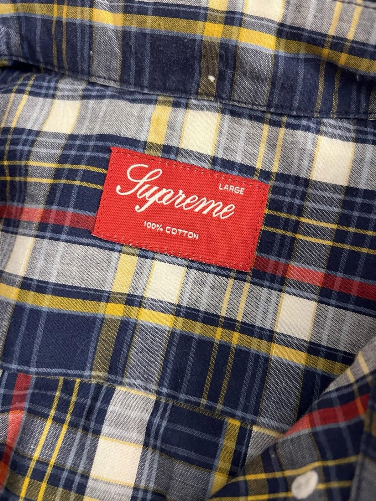 Supreme SUPREME S/S COTTON PLAID SHIRT BLUE LARGE Size US L / EU 52-54 / 3 - 9 Thumbnail
