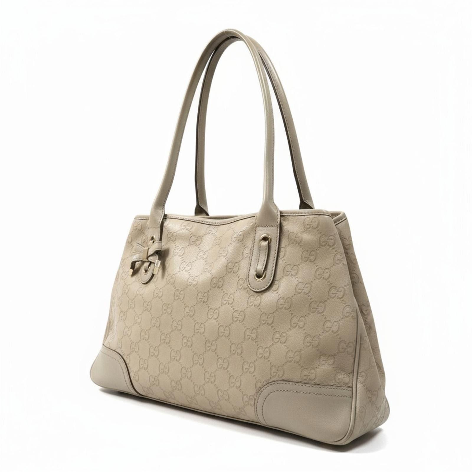 Gucci Gucci - Beige Monogram GG Canvas Tote Bag Size ONE SIZE - 1 Thumbnail