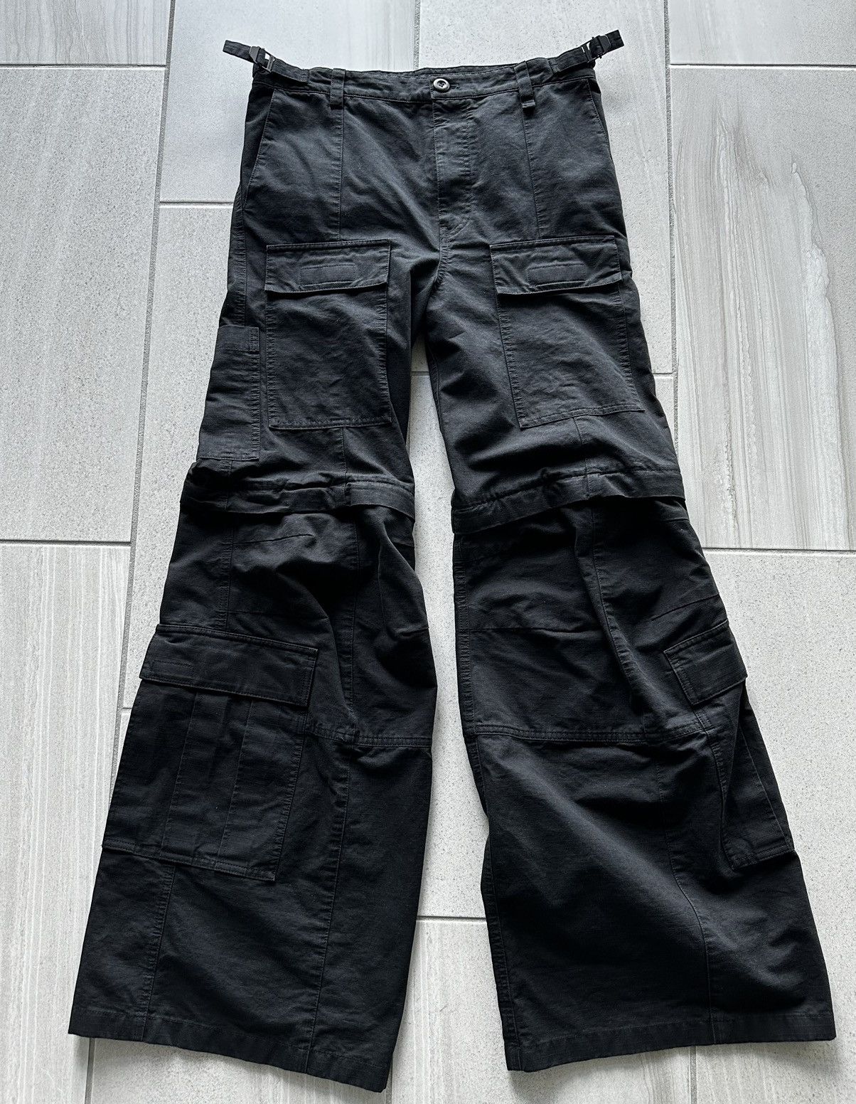 Pre-owned Balenciaga Flared Cargo Pants In Black | ModeSens