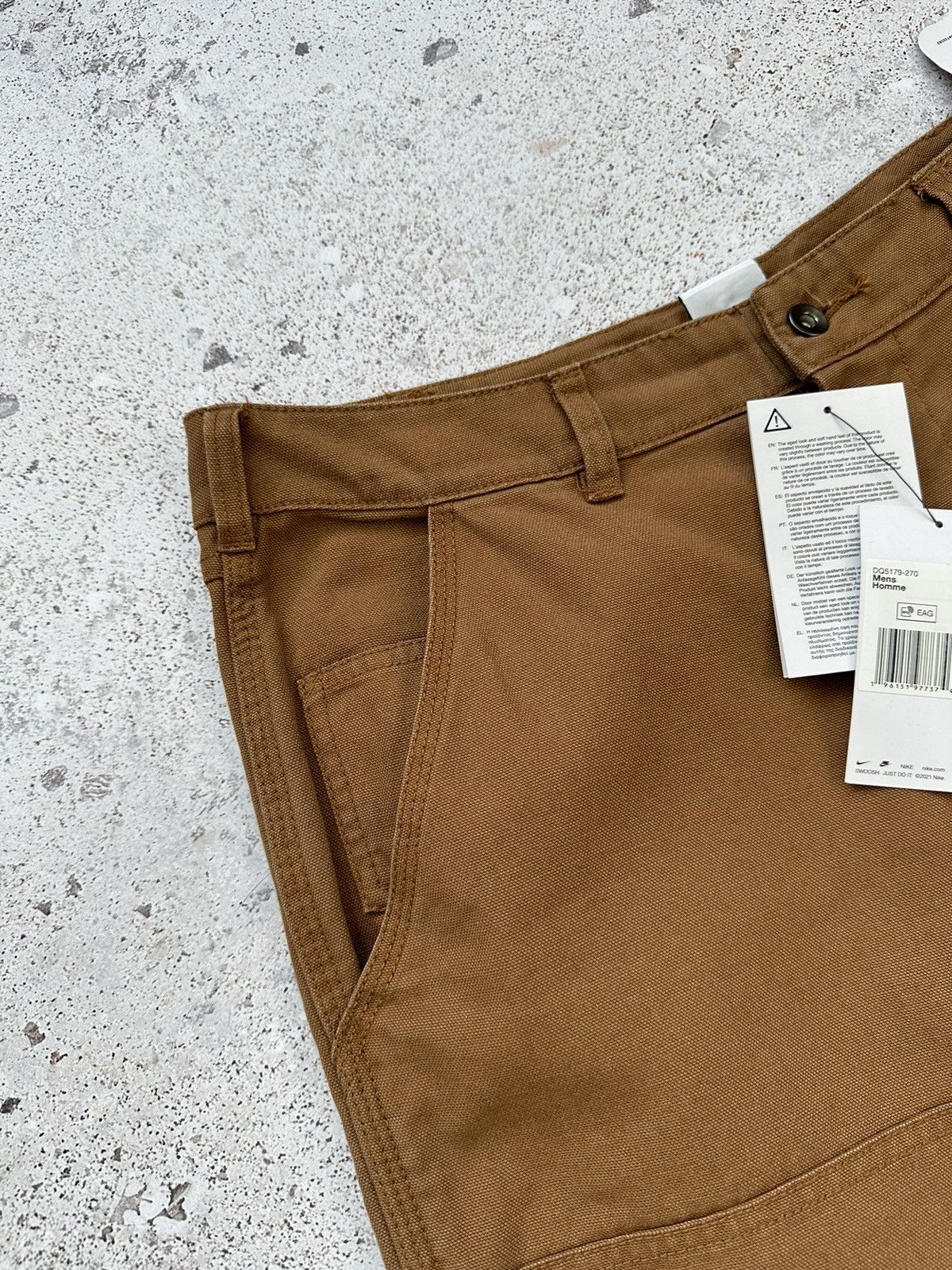 Other Nike Double Panel Heavyweight Cotton Cargo Pants Men Brown M Size US 30 / EU 46 - 6 Thumbnail