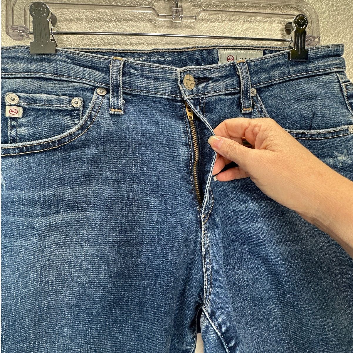 AG Adriano Goldschmied AG-ED Adriano Light Wash Prima Crop Cigarette Leg Jean 30 Size 30" / US 8 / IT 44 - 6 Thumbnail
