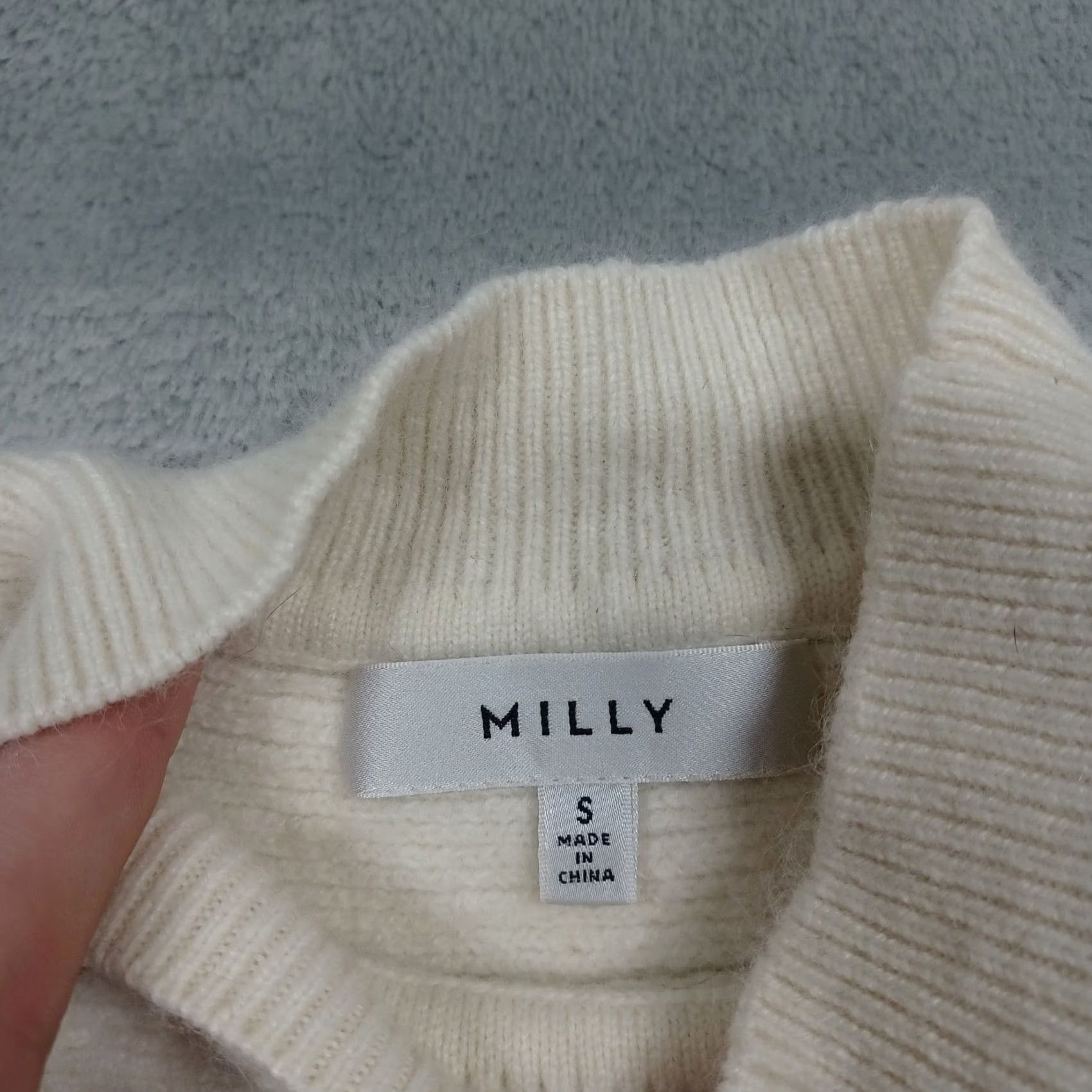 MILLY MILLY Sweater Shirt Womens Small White Wool Blend Pullover Size S / US 4 / IT 40 - 4 Thumbnail