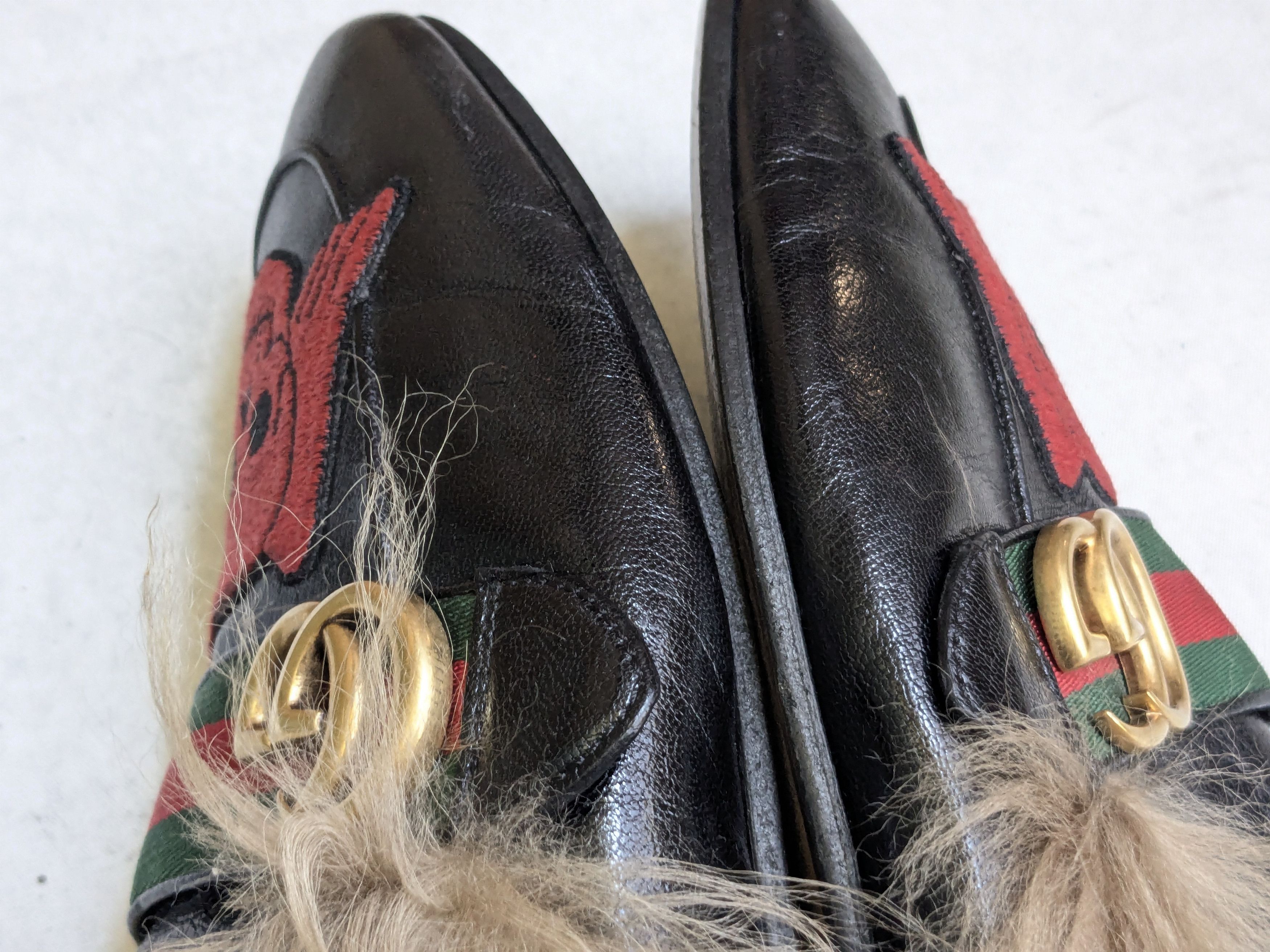 Gucci Gucci Princetown Horsebit Loafers Black Leather Fur 7.5 Size US 7.5 / EU 40-41 - 8 Thumbnail