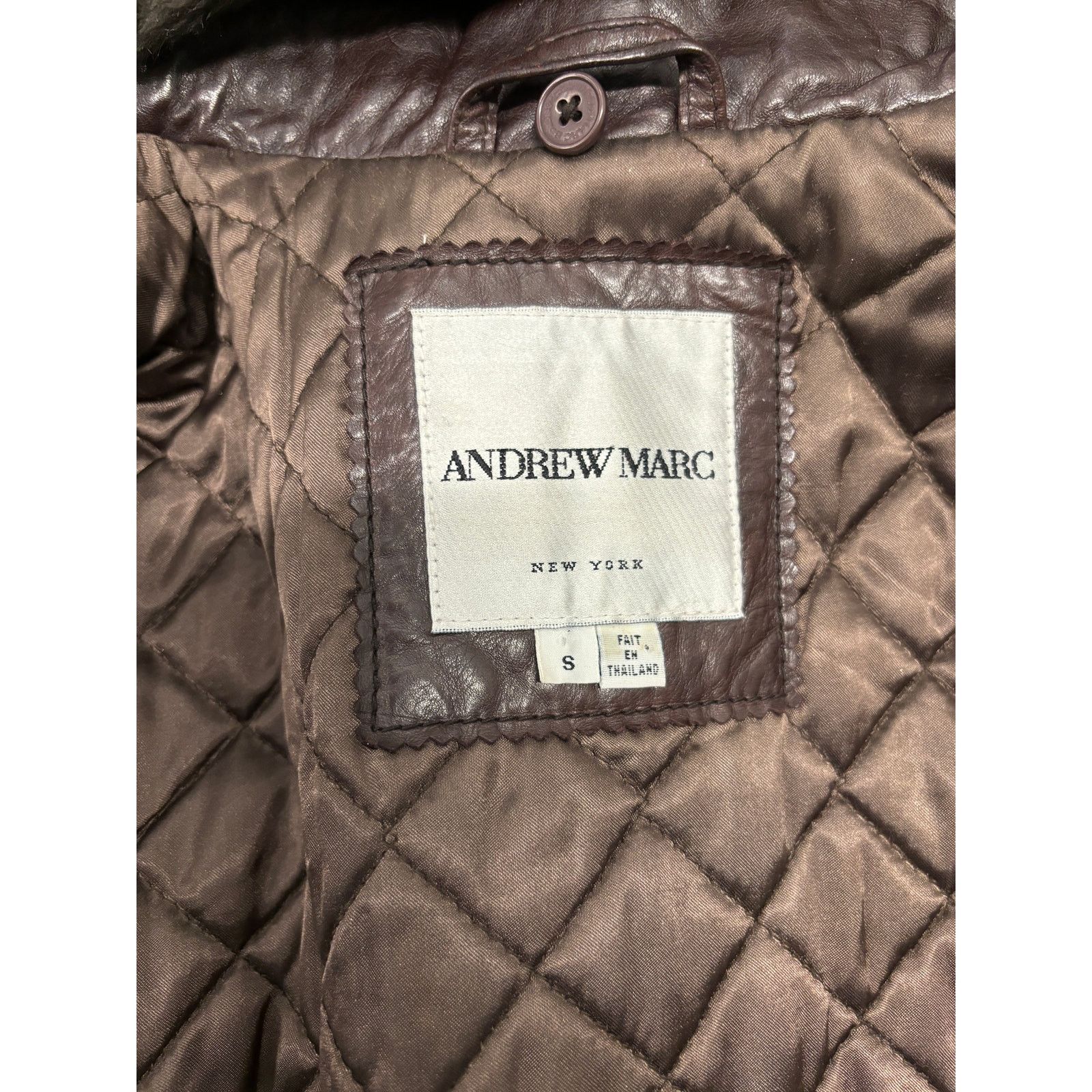 Andrew Marc Andrew Marc Brown Leather Belted Coat Size S Size S / US 4 / IT 40 - 4 Thumbnail
