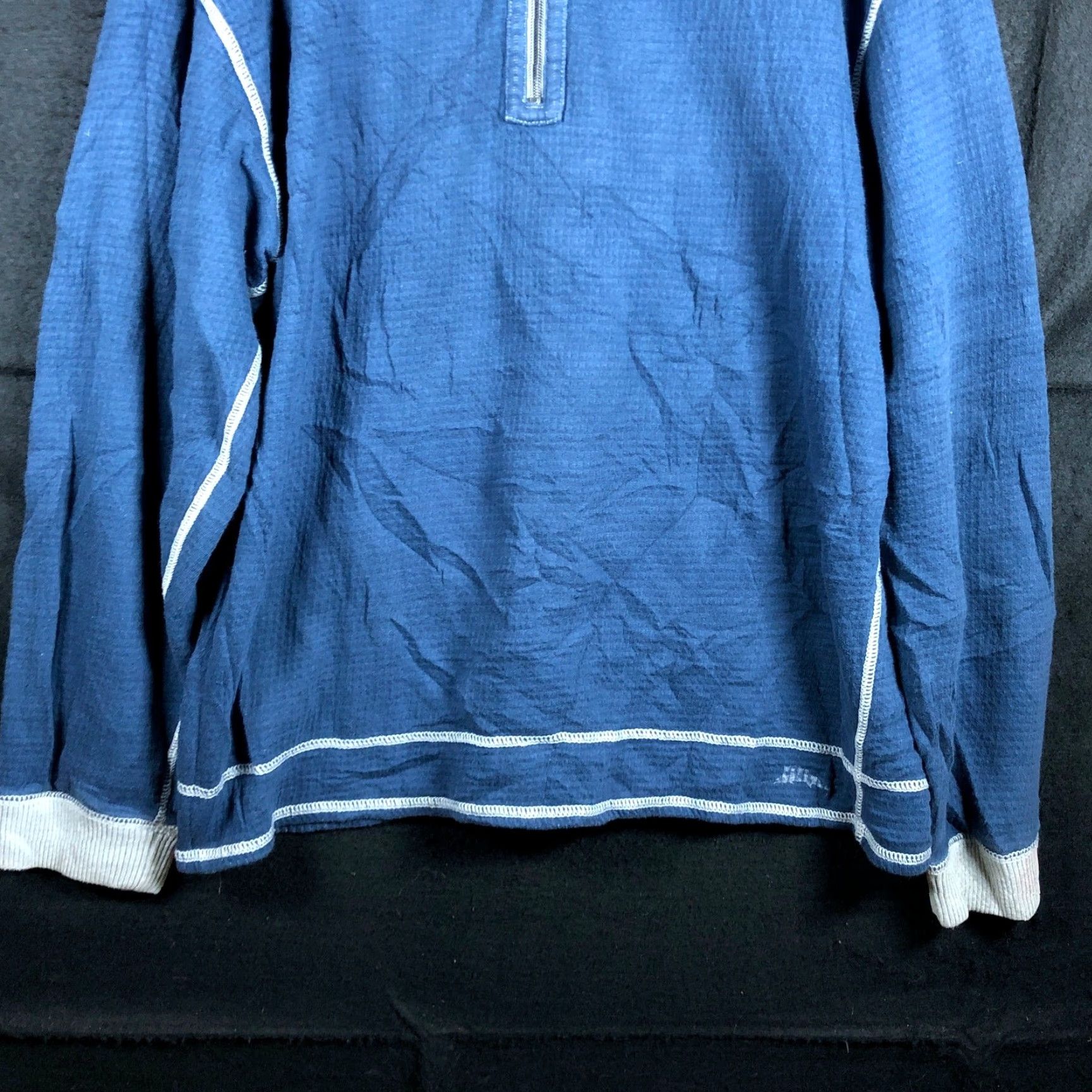 Banana Republic Tommy Bahama Sweatshirt Blue Gray 1/4 Zip Pullover 100% Cotton XL Men Pullover Zip Non-Graphic Solid Casual Size US XL / EU 56 / 4 - 3 Thumbnail