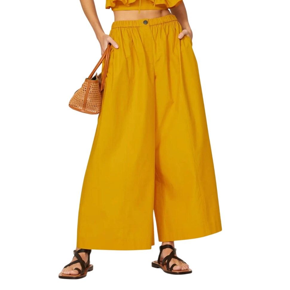 Jason Wu Jason Wu Wide Leg Culottes in Mustard Yellow, Size M Size 30" / US 8 / IT 44 - 2 Thumbnail