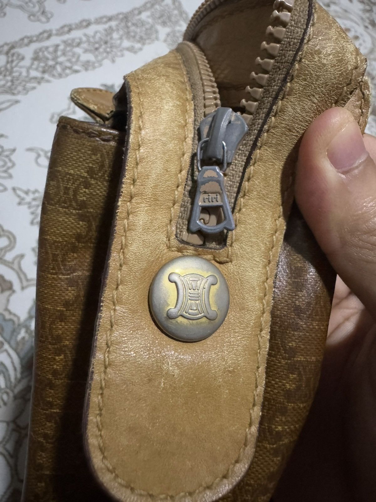 Celine × Vintage Vtg Leather Boston Bag Old Celine Macadam Monogram Size ONE SIZE - 8 Thumbnail