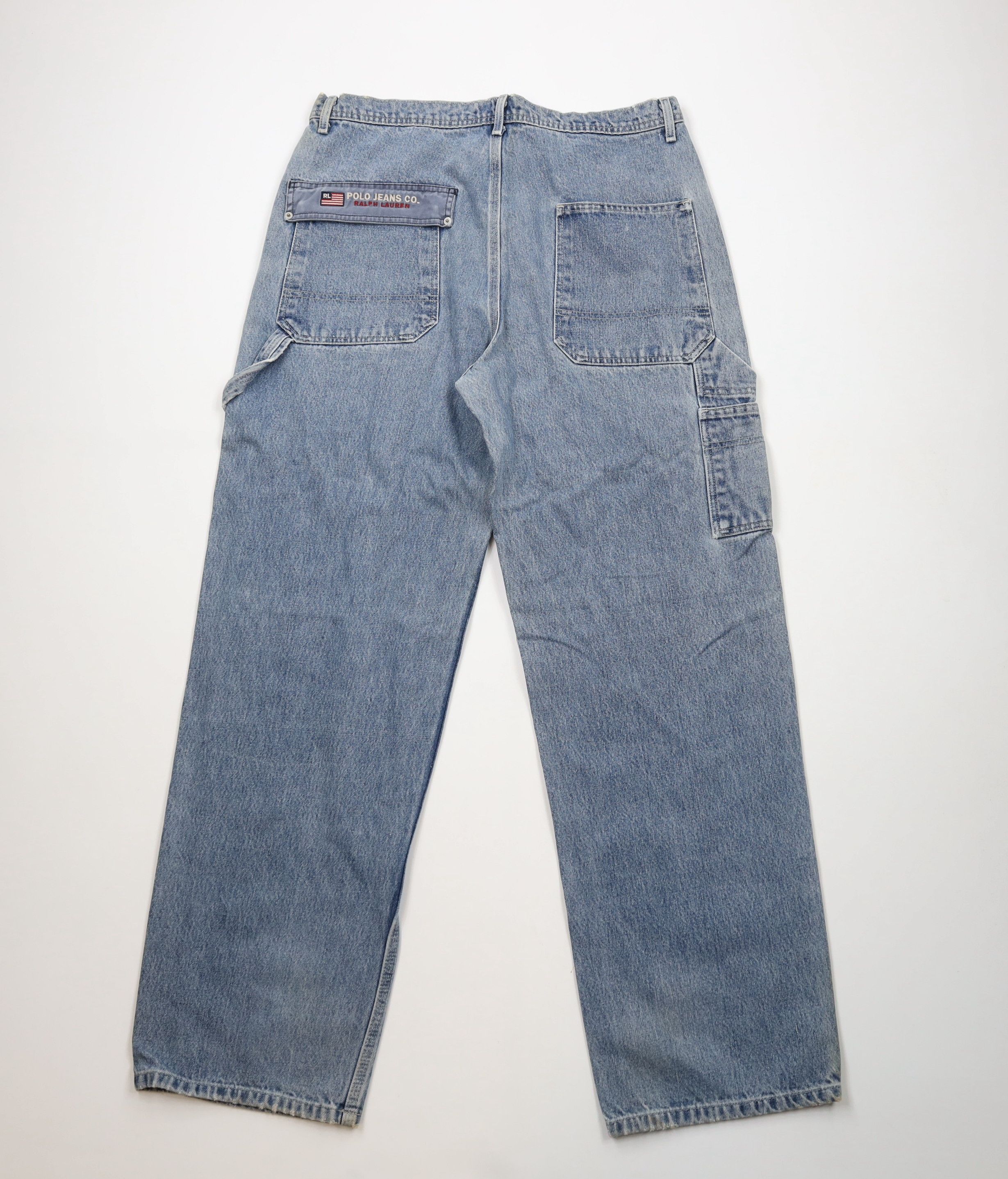 Ralph Lauren × Vintage Vintage 90s Ralph Lauren Baggy Wide Leg Dungaree Jeans Size US 38 / EU 54 - 12 Thumbnail