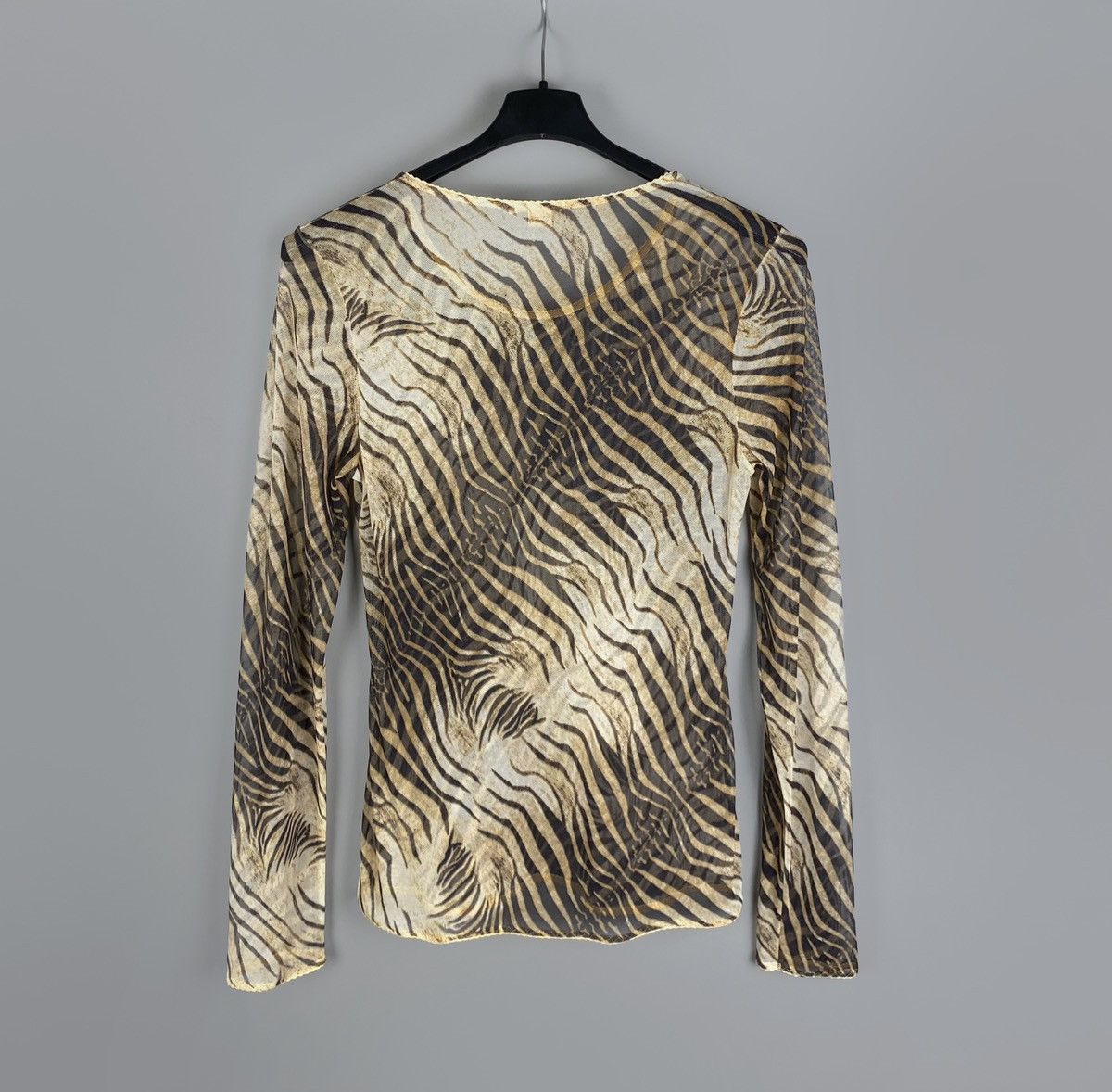Roberto Cavalli Vintage Women's Roberto Cavalli Mesh Zebra LS Blouse Size 42 Size M / US 6-8 / IT 42-44 - 3 Thumbnail