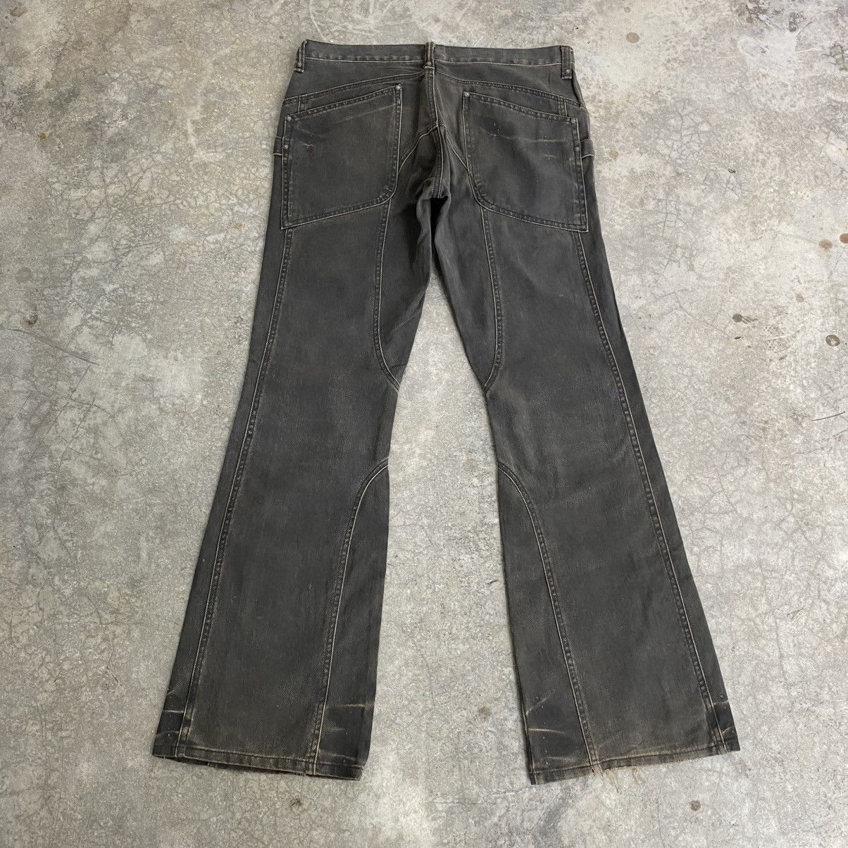 JACKROSE 2000’s Jackrose Coated Panelled Super Flared Jeans Size US 32 / EU 48 - 11 Thumbnail