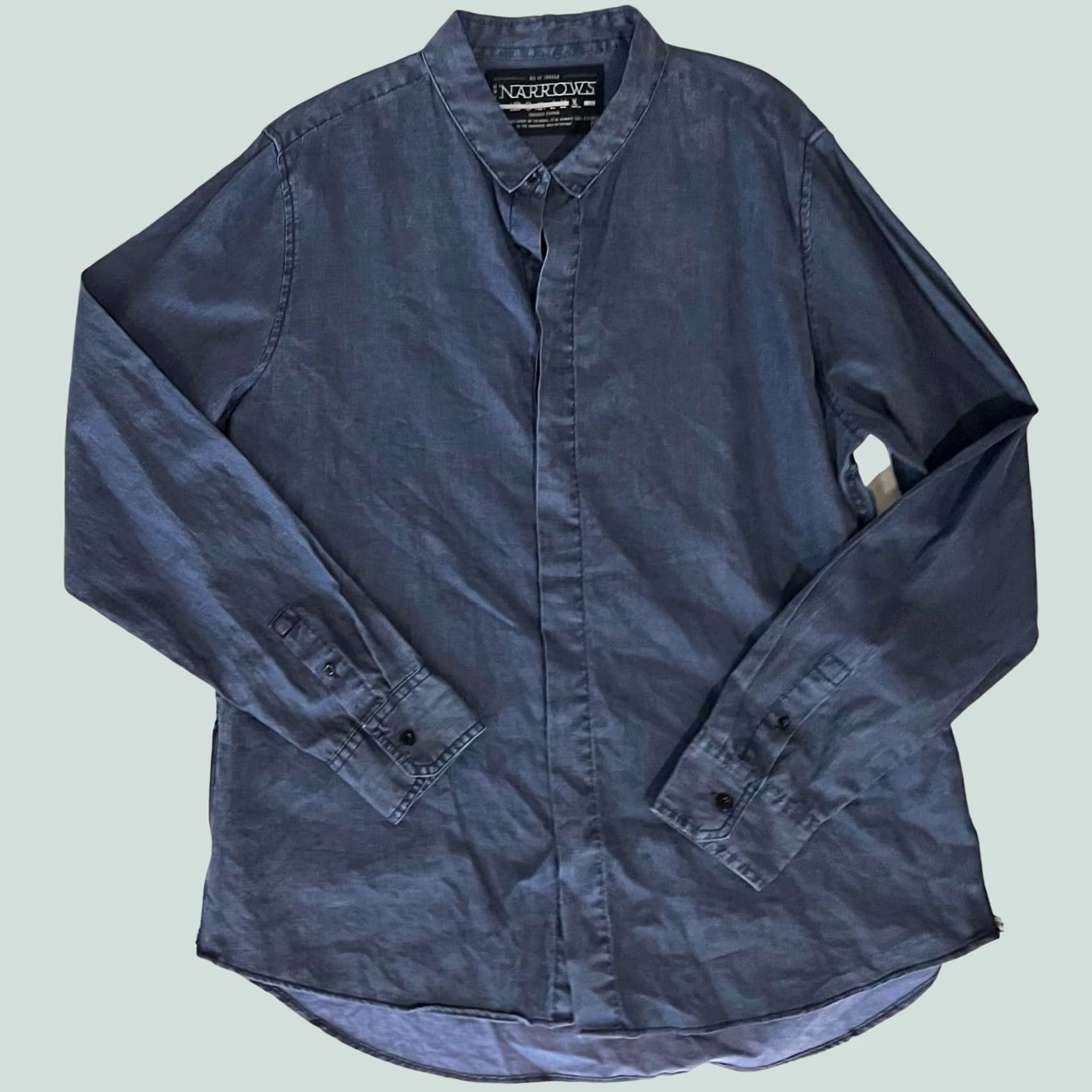 Vintage VINTAGE The Narrows Men’s Linen Shirt Blue Button Front Zippers XL Men’s Shirt Long Sleeve Size XL Linen Blue Button-Up Accessories: Zipper Size US XL / EU 56 / 4 - 1 Thumbnail
