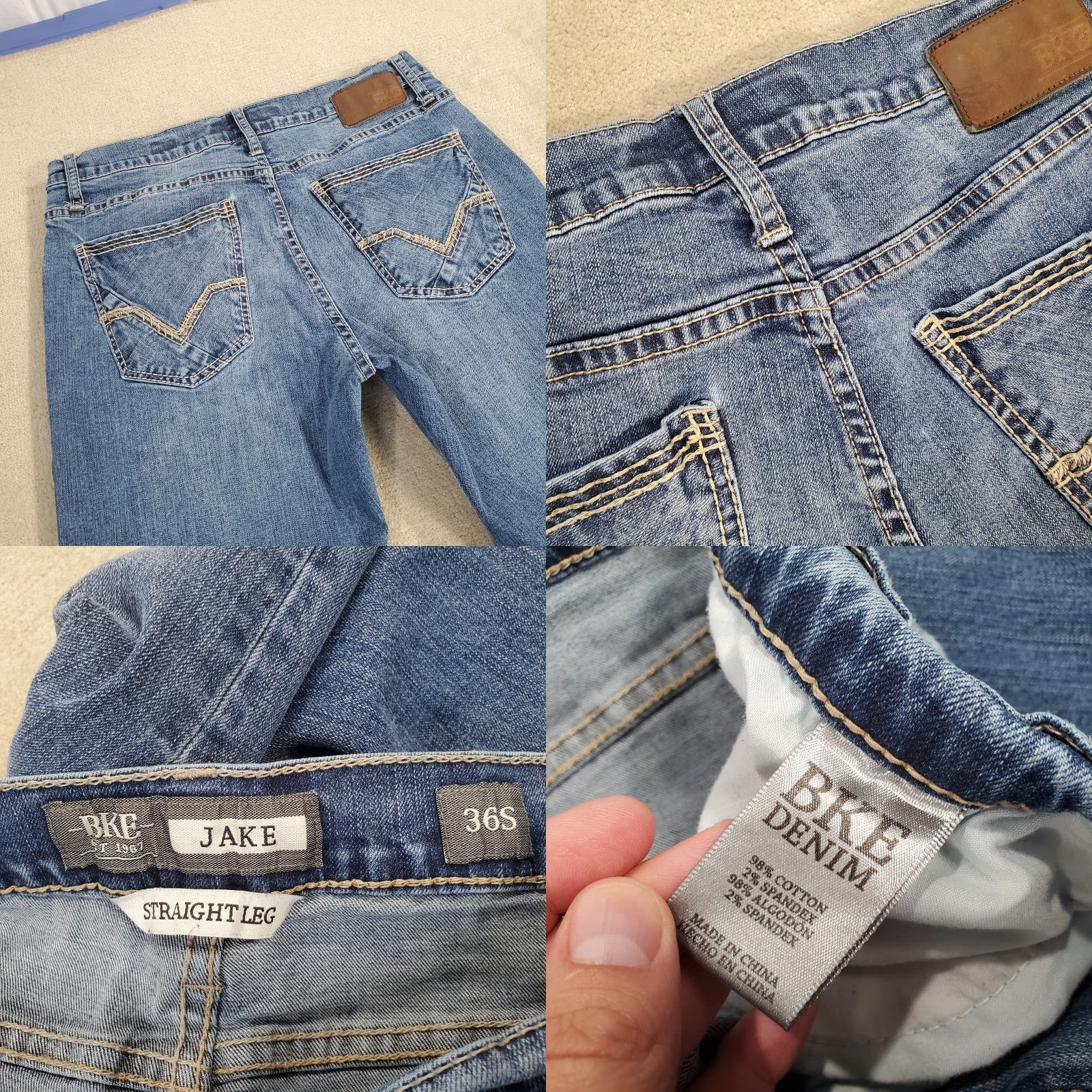 Vintage BKE Buckle Jeans Mens 36 Jeans Straight Leg Blue Medium Wash Denim Non-Vintage casual 30 in Inseam Buckle Logo Pockets Regular fit Mens Size US 36 / EU 52 - 8 Thumbnail