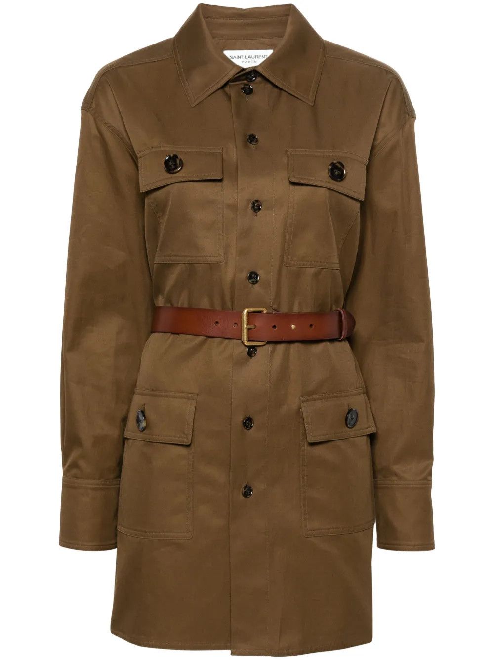Saint Laurent Paris o1y0126 Belt Overcoat in Brown Size M / US 6-8 / IT 42-44 - 1 Thumbnail