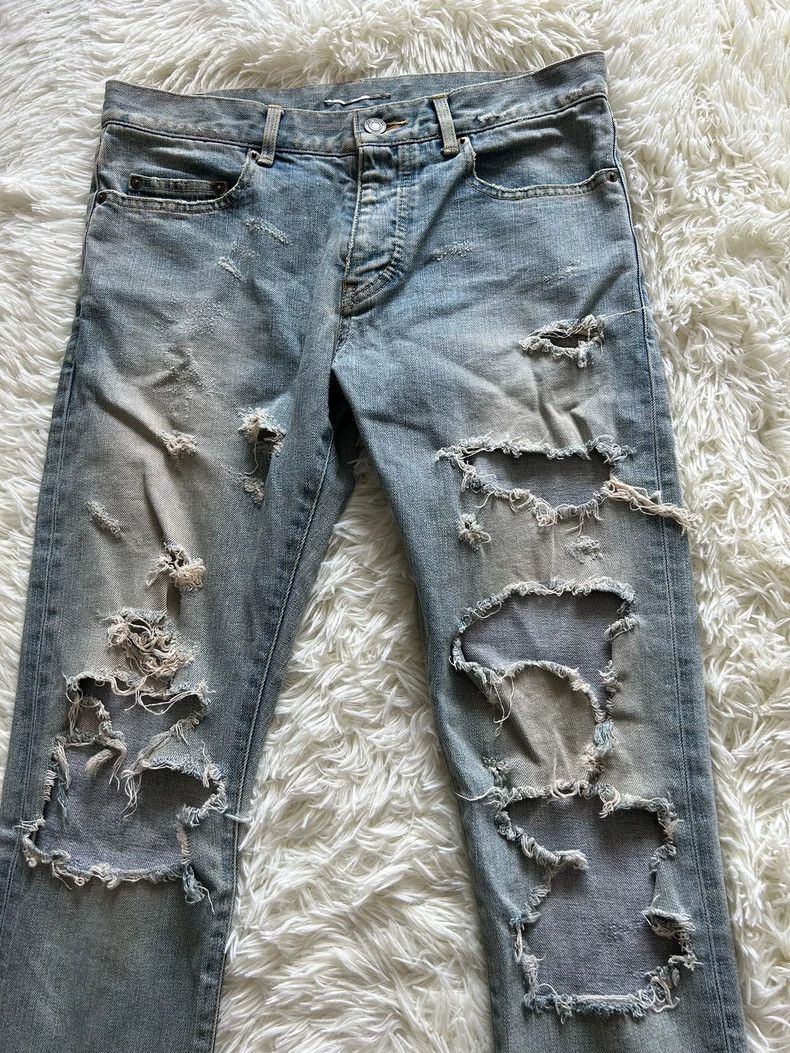 Saint Laurent Paris Saint Laurent Paris 14ss primary cattle with shallow erosio Size US 30 / EU 46 - 2 Thumbnail