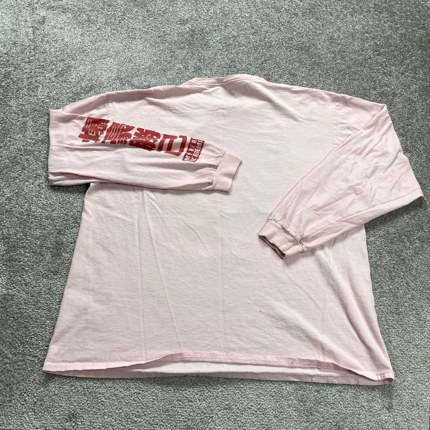 Pinko My Hero Academia Graphic Tee T-Shirt Mens XL Pink Long Sleeve Anime Katsuki Top Size US XL / EU 56 / 4 - 2 Thumbnail