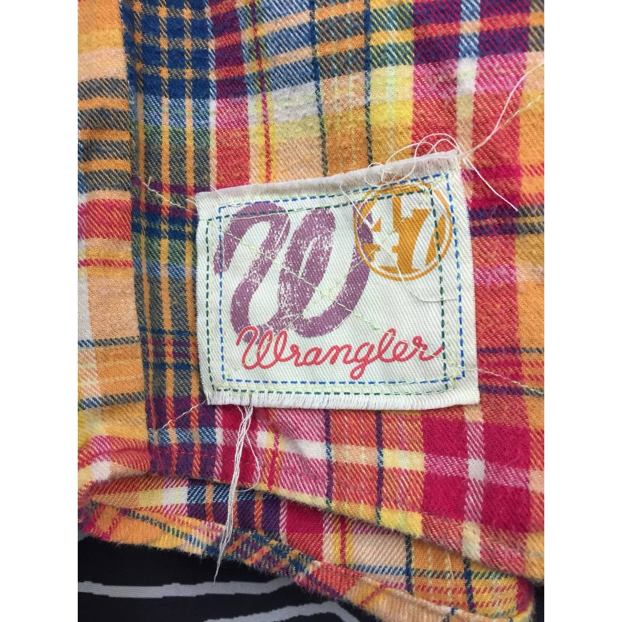 Flannel × Vintage × Wrangler Vtg Wrangler Western Snap Button Plaid Flannel Shirt Size US L / EU 52-54 / 3 - 5 Thumbnail