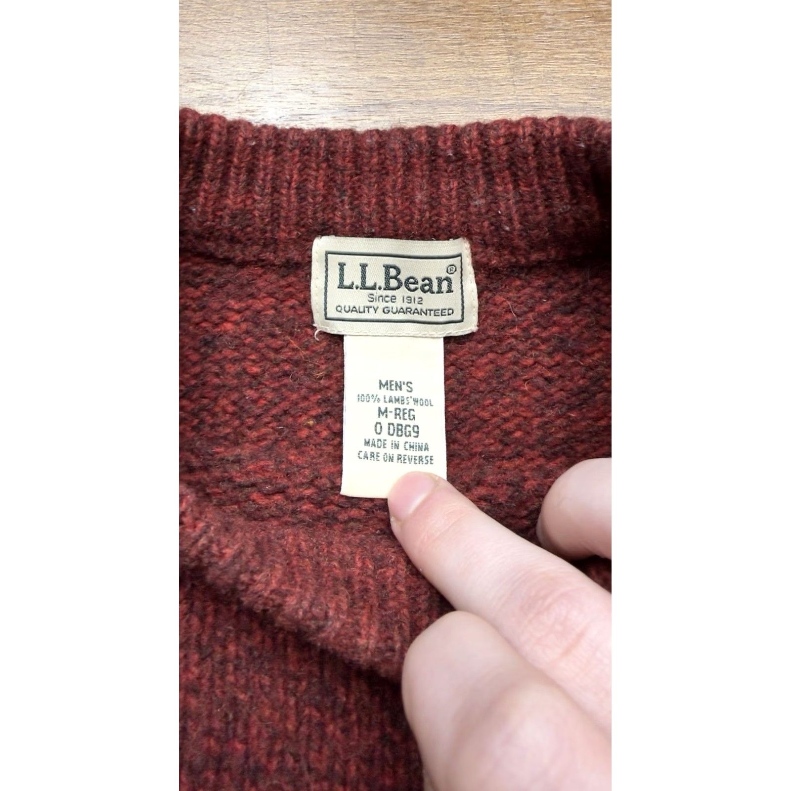 Vintage VINTAGE LL Bean Sweater Mens Medium 100% Wool Red Marled Knit Crewneck Pullover Crew Neck Wool Pullover Mens Clothing Size US M / EU 48-50 / 2 - 4 Thumbnail