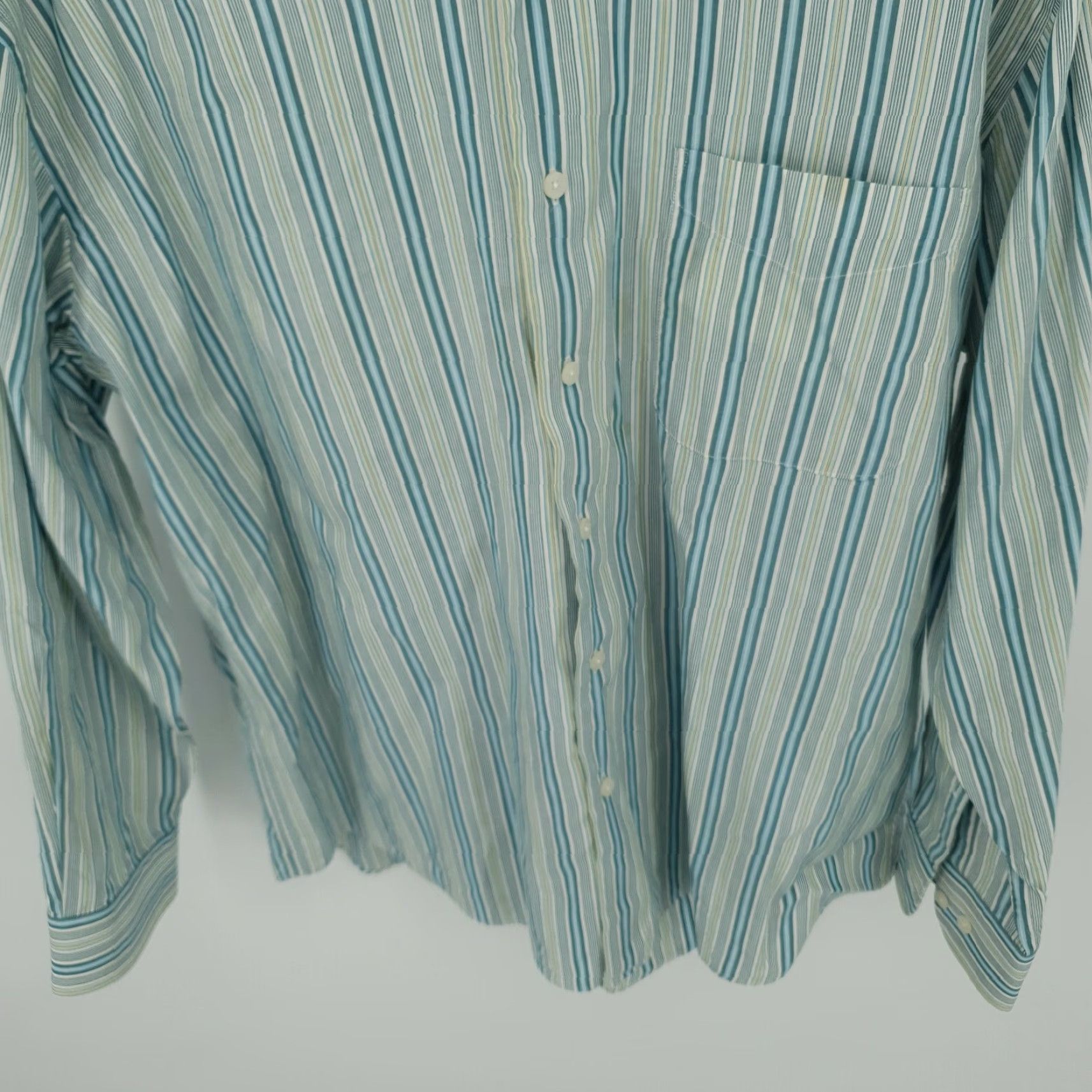 Vintage Alan Flusser Shirt Mens Large Button Up Long Sleeve Striped Pocket Size US L / EU 52-54 / 3 - 3 Thumbnail