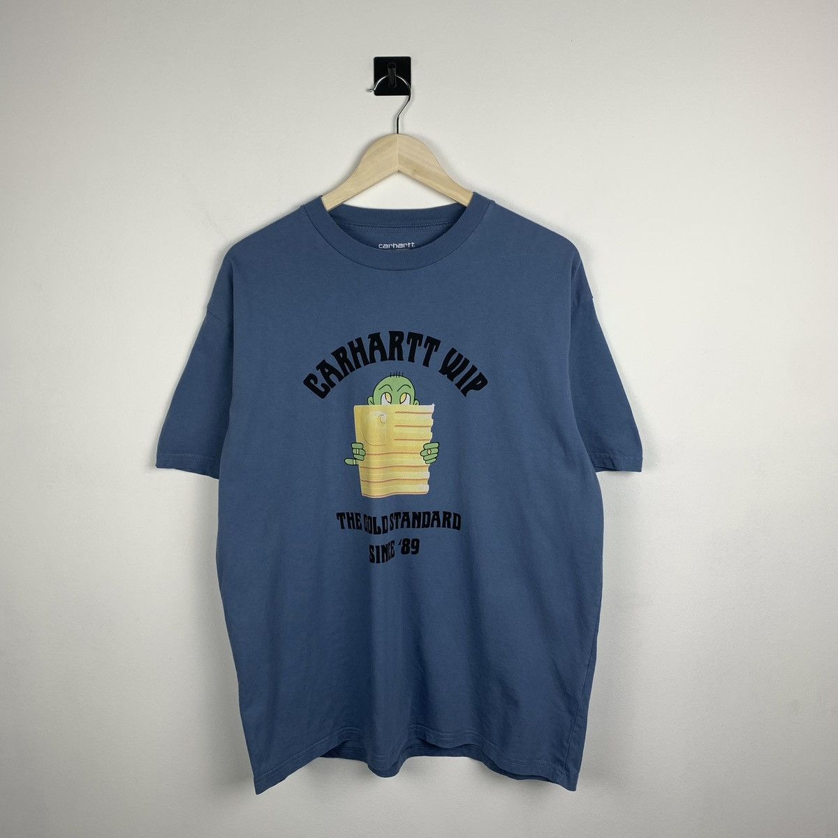 Carhartt Men’s Carhartt WIP Big Logo T-Shirt Size L Baby Blue y2k Size US L / EU 52-54 / 3 - 1 Thumbnail