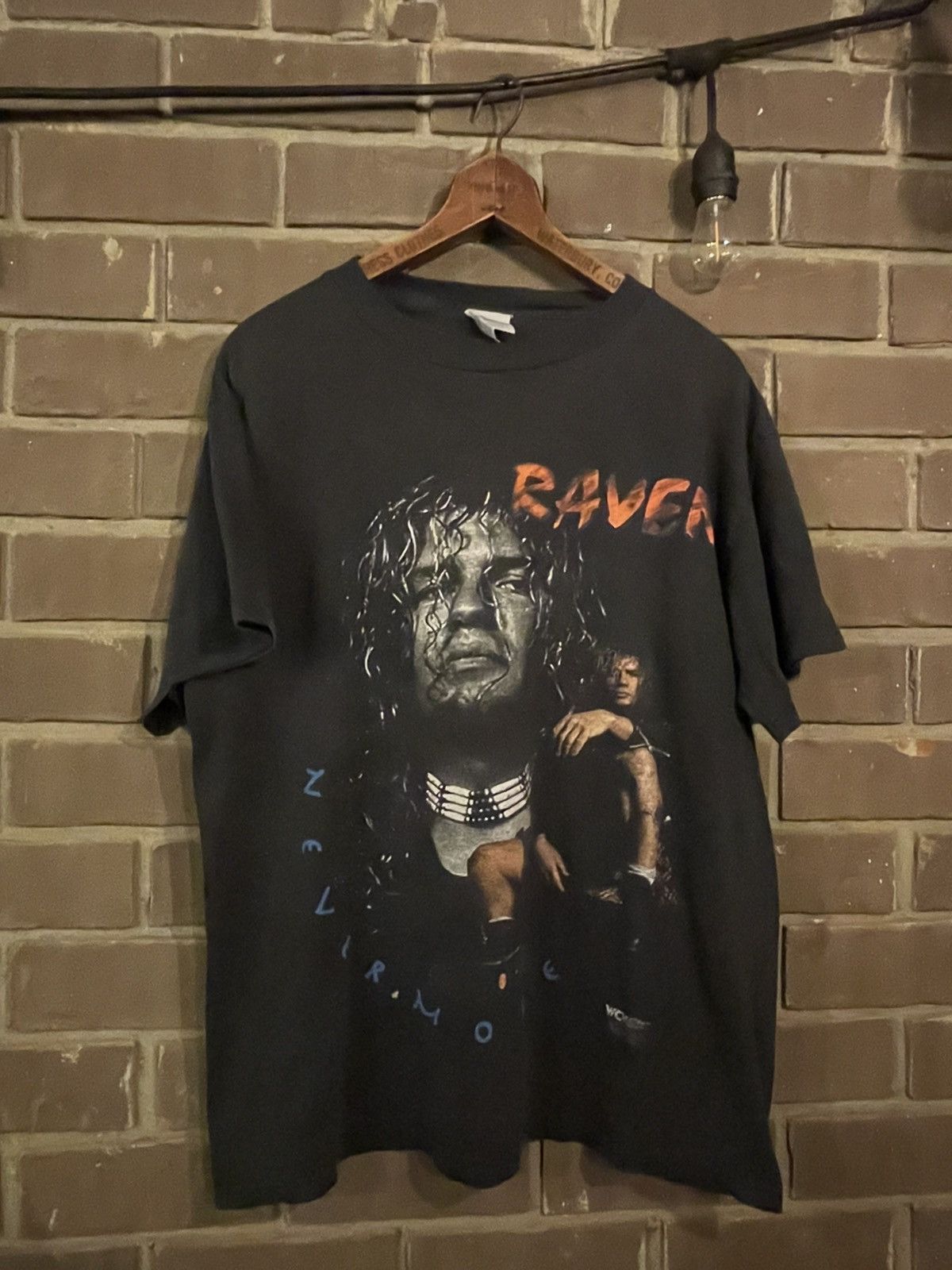 image of Vintage 98 Wcw Raven Wrestling T Shirt in Black, Men's (Size Large)