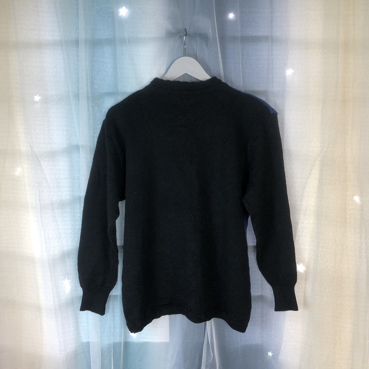 Homespun Knitwear Run Pariele Black Blue Patterned Cardigans #7412 Size M / US 6-8 / IT 42-44 - 12 Thumbnail