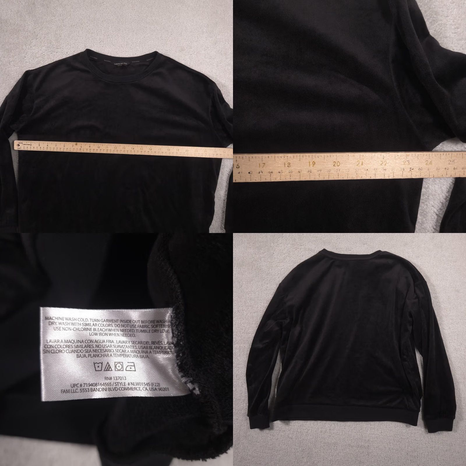 Banana Republic VINTAGE Banana Republic Sweatshirt Womens XL Black Velvet Crewneck Pullover BR Logo Size XL / US 12-14 / IT 48-50 - 8 Thumbnail